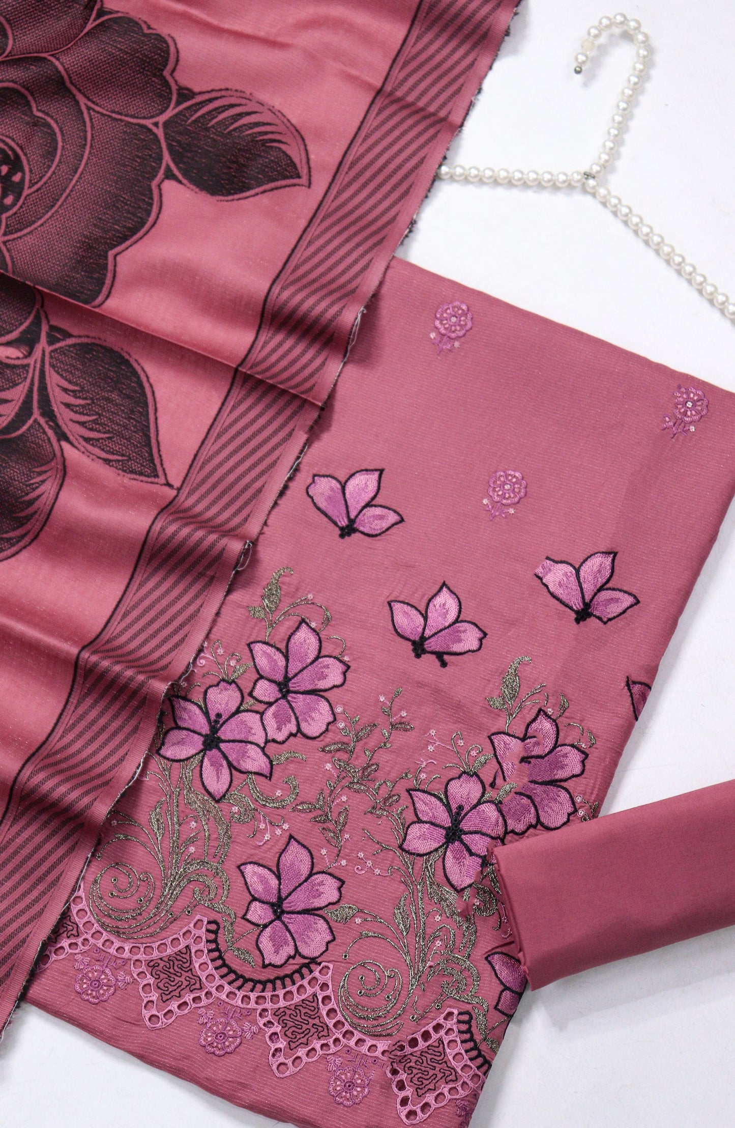 Amna Khadija Fancy Embroidered Chikankari Unstitched 3 Piece Suit - SBD-05 - AM26FNC - Pink - Summer Collection