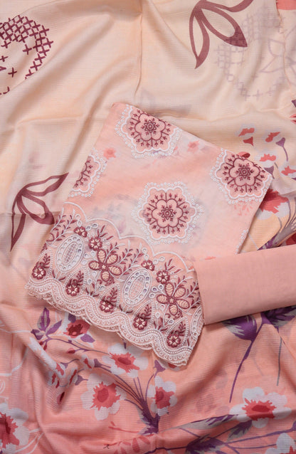 Amna Khadija Fancy Embroidered Lawn Unstitched 3 Piece Suit - EFU-05 - AM26FNC - Pink - Summer Collection