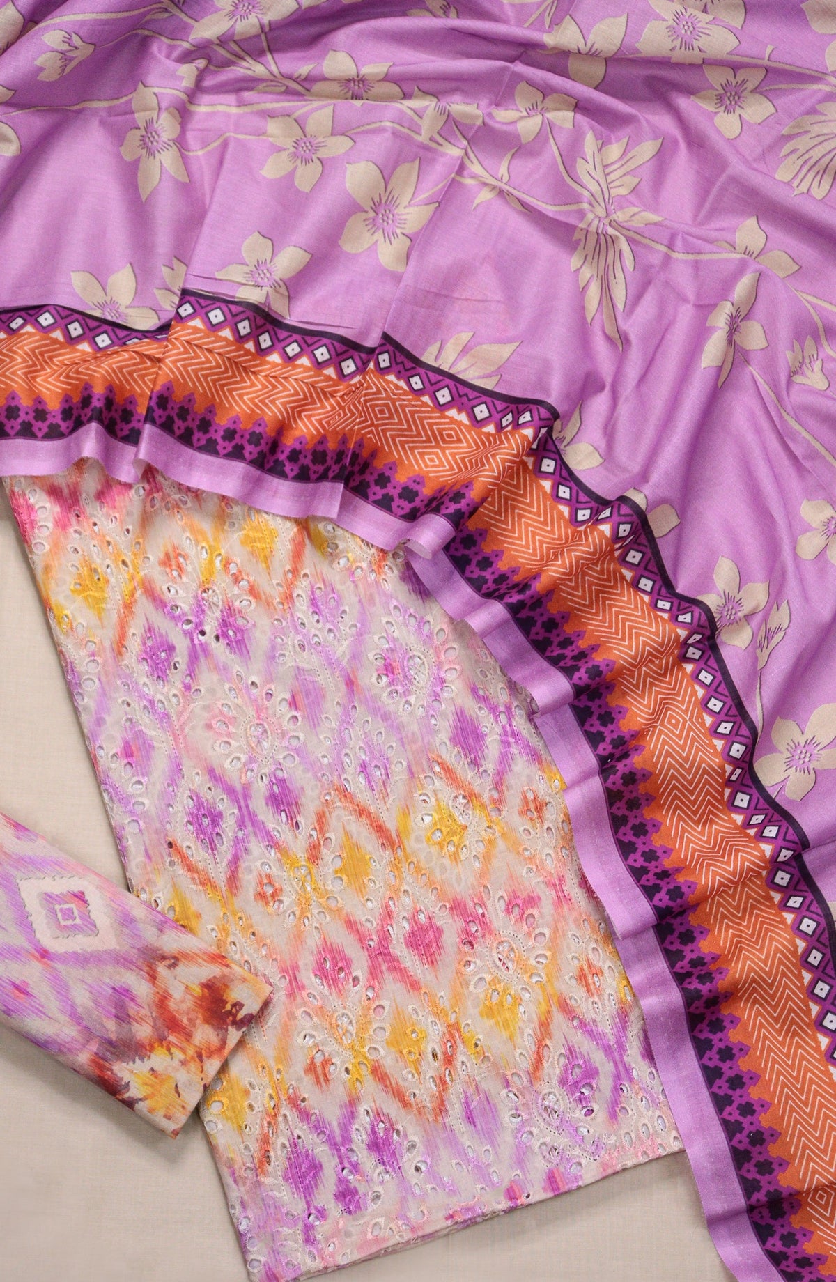 Amna Khadija Fancy Embroidered Lawn Unstitched 3 Piece Suit - D-06 - AM26FNC - Purple - Summer Collection