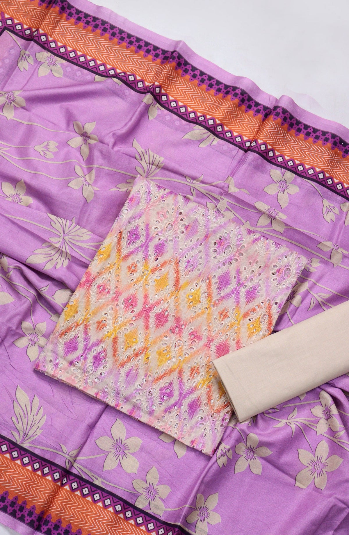 Amna Khadija Fancy Embroidered Lawn Unstitched 3 Piece Suit - D-06 - AM26FNC - Purple - Summer Collection