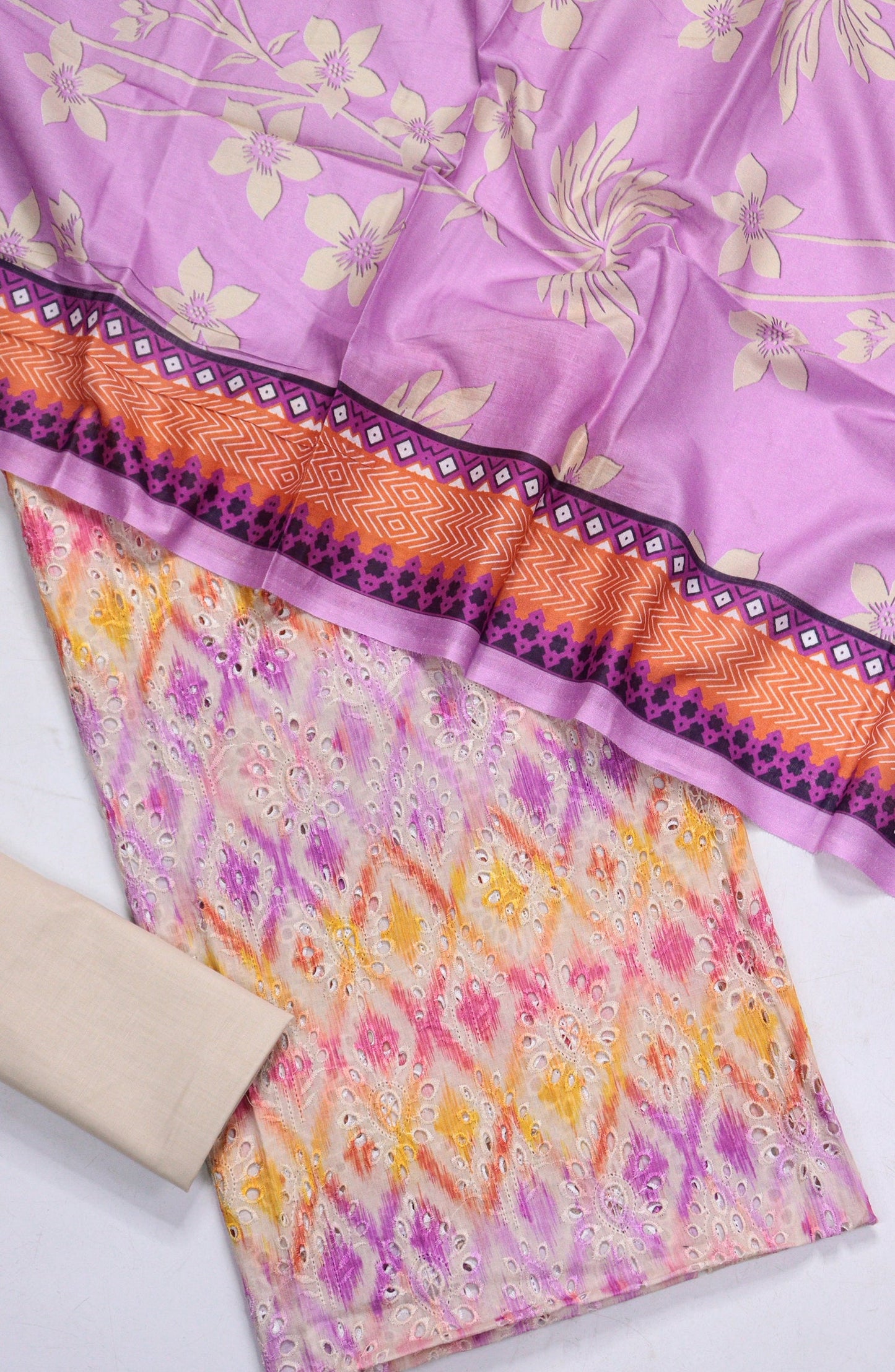 Amna Khadija Fancy Embroidered Lawn Unstitched 3 Piece Suit - D-06 - AM26FNC - Purple - Summer Collection