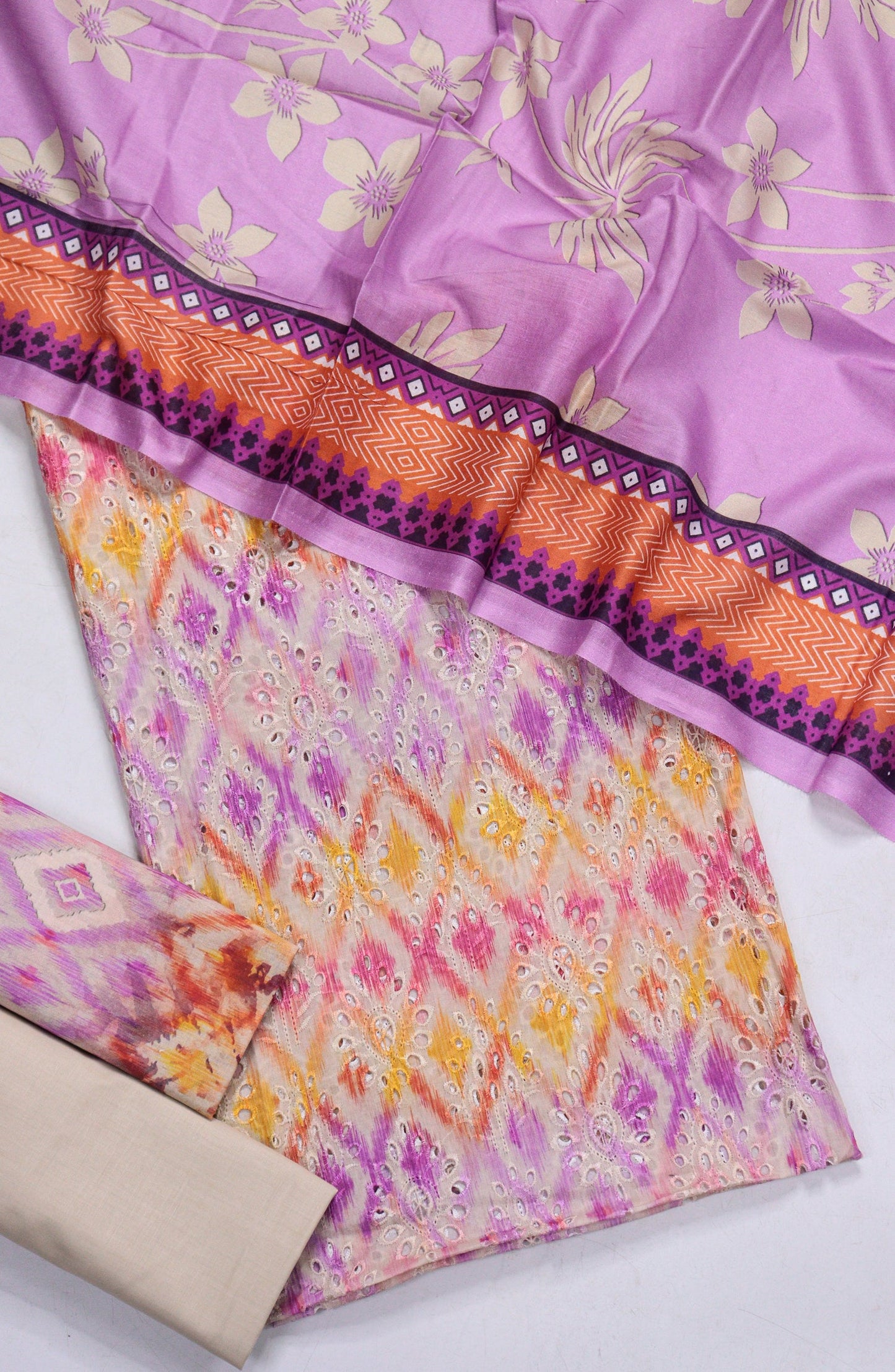 Amna Khadija Fancy Embroidered Lawn Unstitched 3 Piece Suit - D-06 - AM26FNC - Purple - Summer Collection