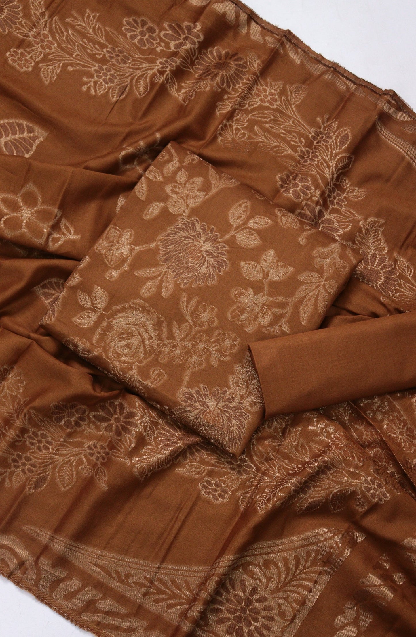 Amna Khadija Fancy Broshia Lawn Unstitched 3 Piece Suit - D-01 - AM26FNC - Brown - Summer Collection