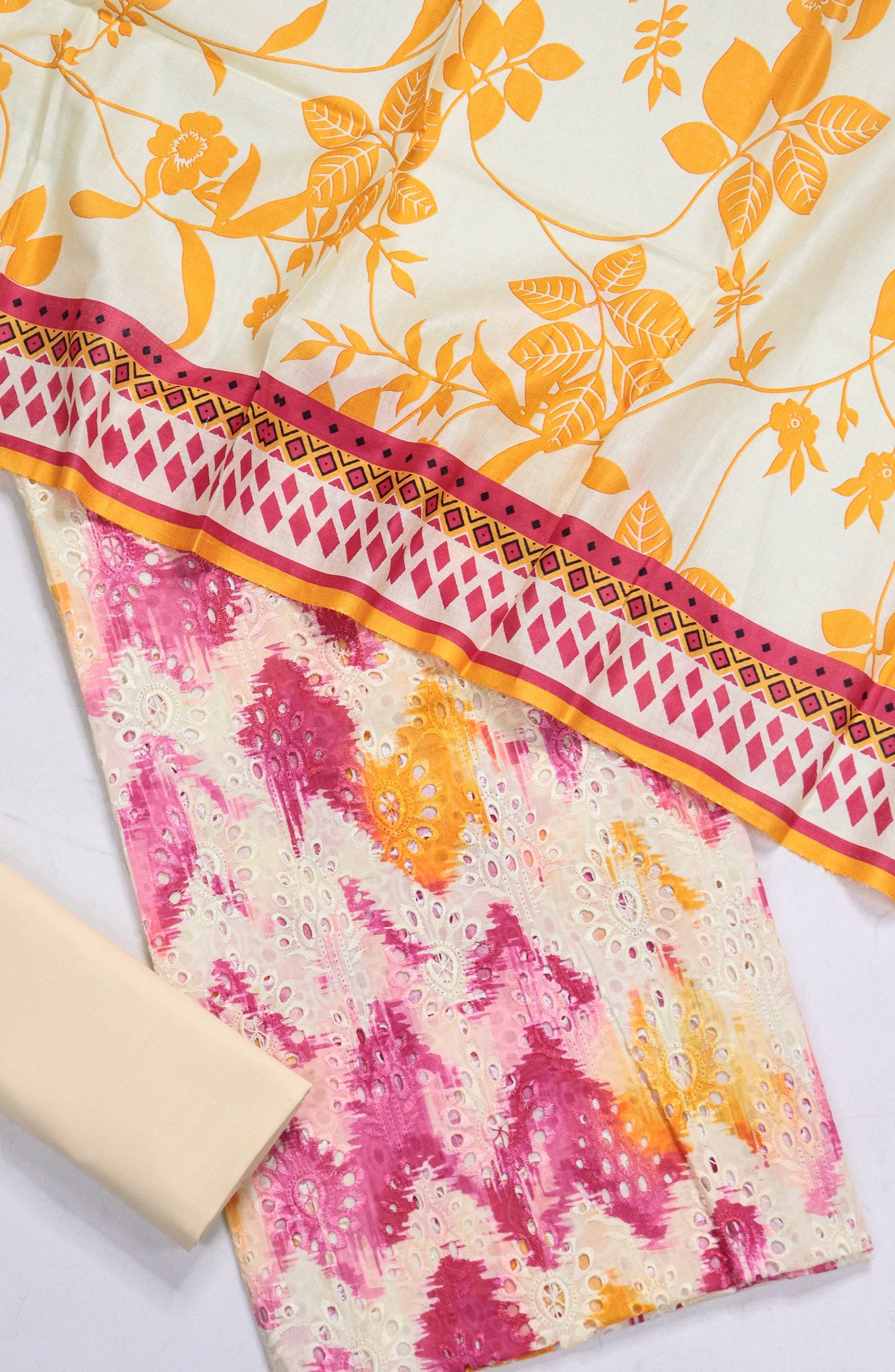 Amna Khadija Fancy Embroidered Lawn Unstitched 3 Piece Suit - D-04 - AM26FNC - Pink - Summer Collection