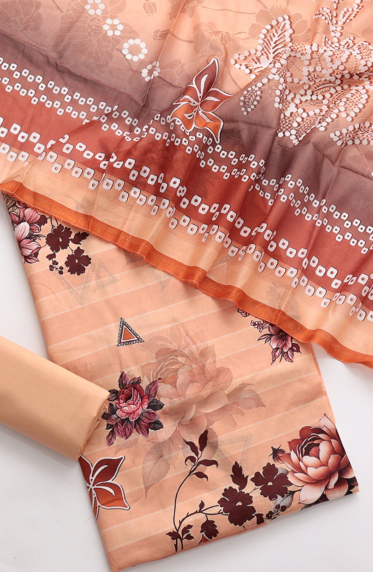 Amna Khadija Fancy Printed Lawn Unstitched 3 Piece Suit - CD-02 - AM26FNC - Peach - Summer Collection