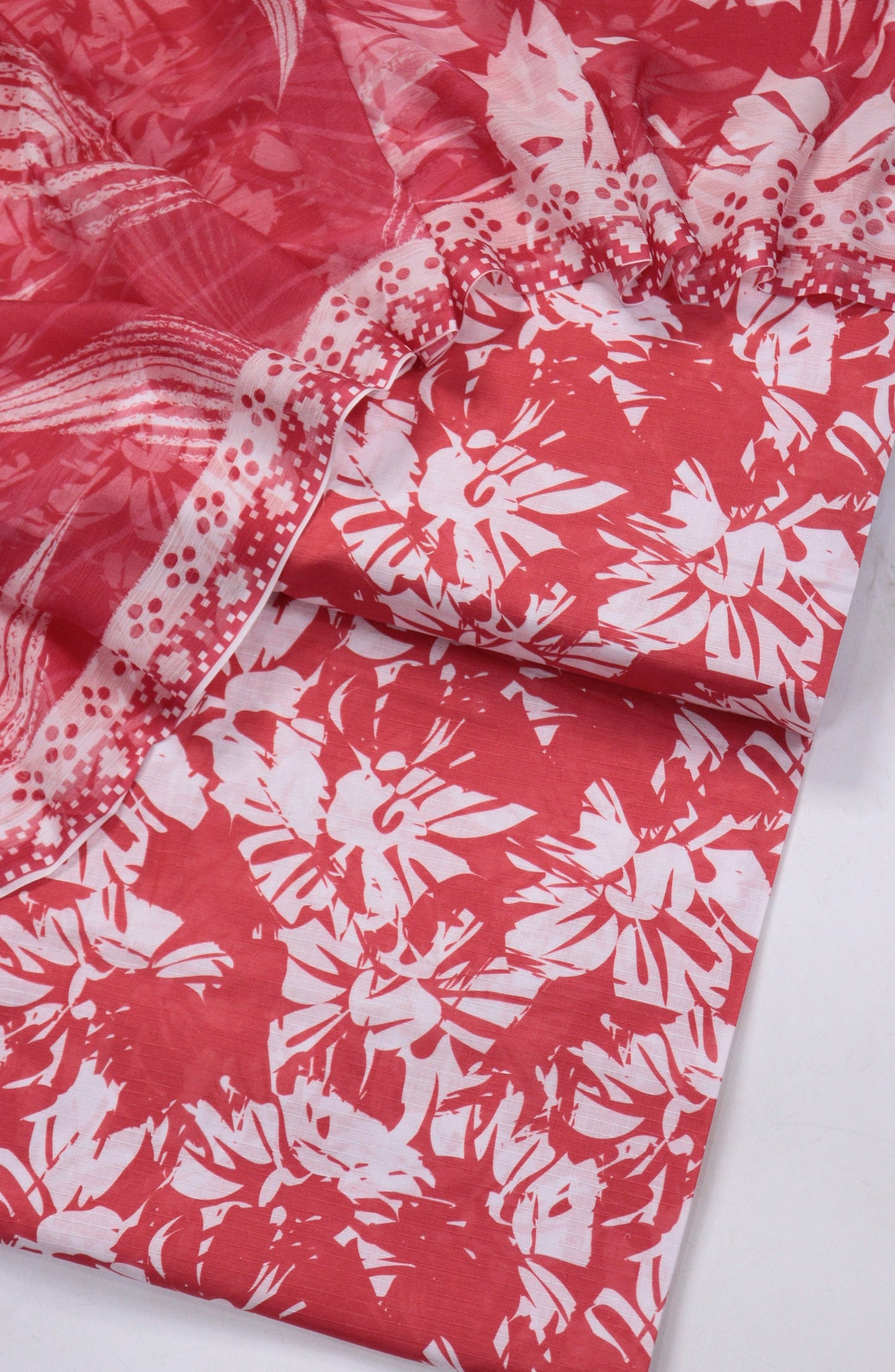 Amna Khadija Printed Bana Dora Unstitched 3 Piece Suit - D-11 - AM26FNC - Red - Summer Collection