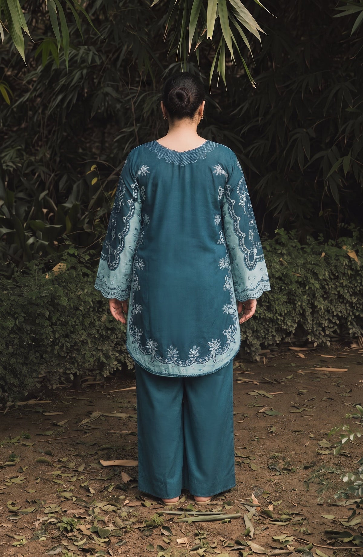 Amna Khadija Joy Ishqia Embroidered Lawn Stitched 3 Piece Suit - AKJ-01 - AM26JYQ - Teal - Summer Collection