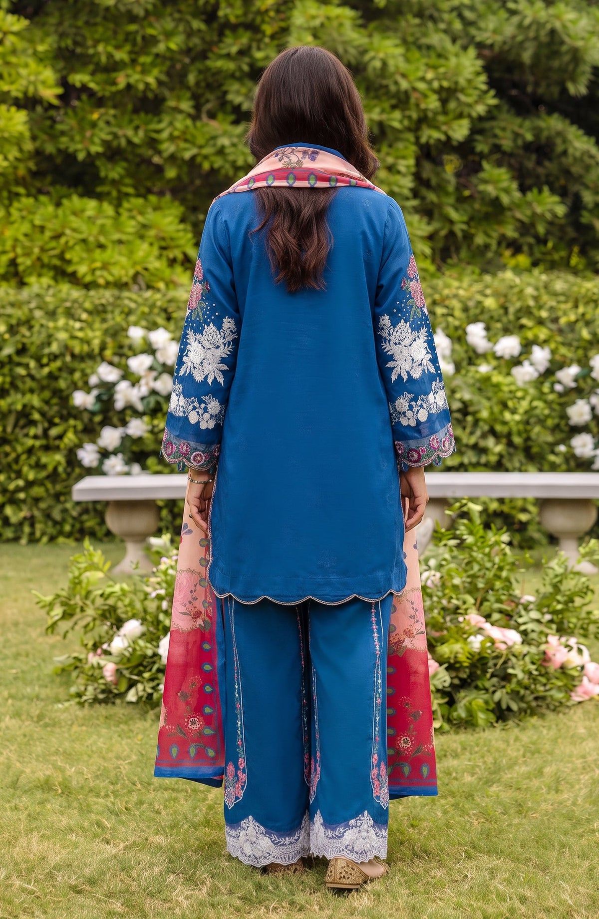 Amna Khadija Joy Ishqia Embroidered Lawn Stitched 3 Piece Suit - AKJ-03 - AM26JYQ - Blue - Summer Collection