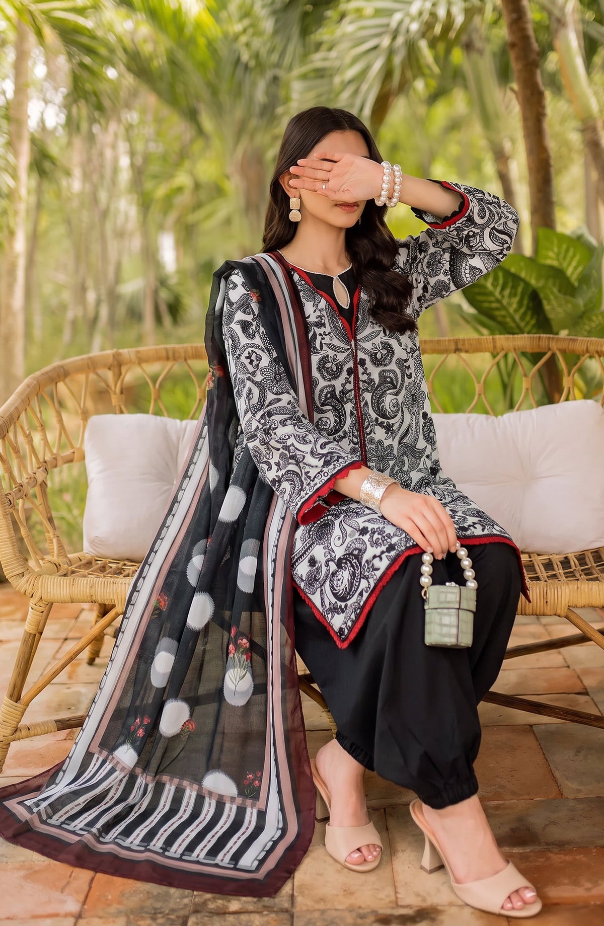 Amna Khadija Joy Ishqia Embroidered Lawn Stitched 3 Piece Suit - AKJ-05 - AM26JYQ - Black - Summer Collection