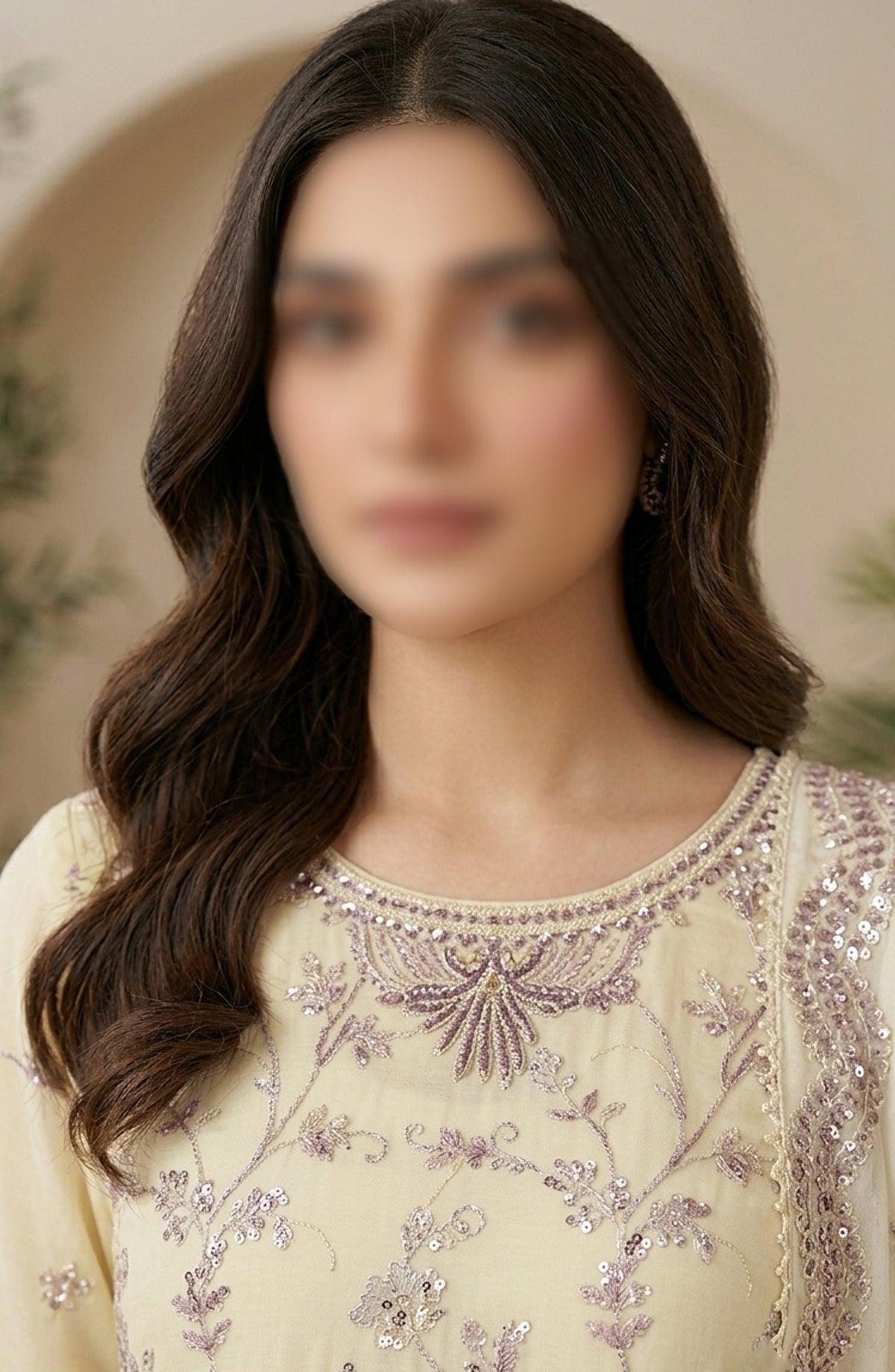 Amna Khadija Neroli Embroidered Chiffon Stitched 3 Piece Suit - AKNC-05 - AM26NARL - Lemon - Festive Collection