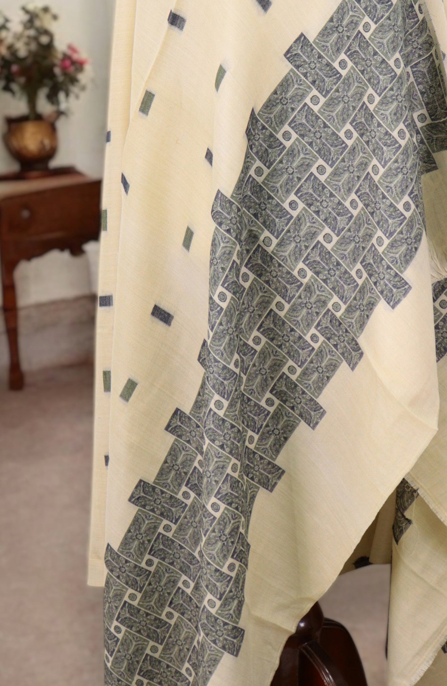 Amna Khadija Premium Pashmina Jacquard Shawl - D-5 - AM259601490 - Fawn - Winter Collection