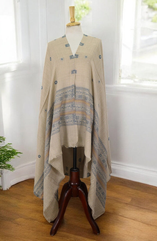Amna Khadija Premium Wool Shawl - D-02 - 9601490-2 - AM25SHWL - Dark Fawn - Winter Collection