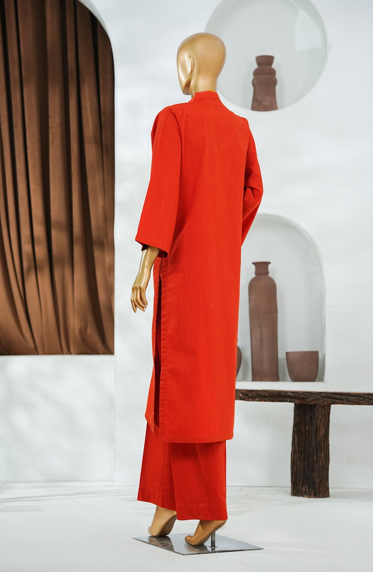 Amna Khadija Printed Cotton Stitched 2 Piece Suit - DPSS-05 - AM26DPSS - Orange - Daily Wear Collection
