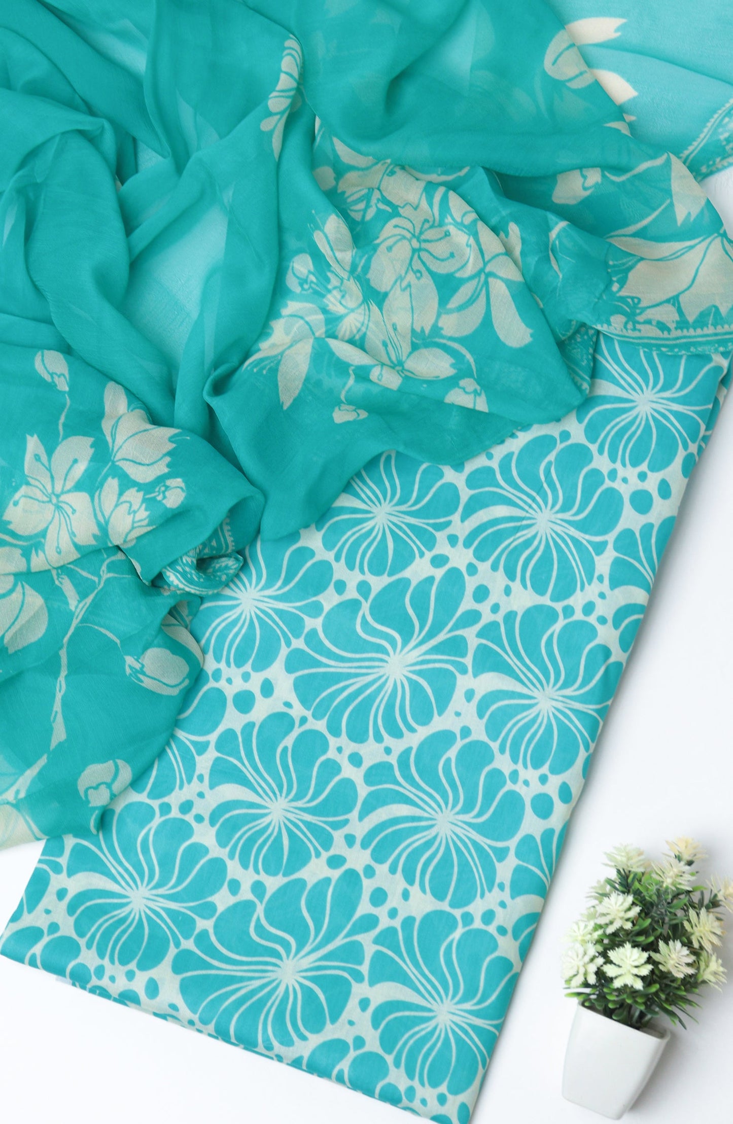 Amna Khadija Printed Lawn Unstitched 3 Piece Suit - D-11 - AM26PTX - Ferozi - Summer Collection
