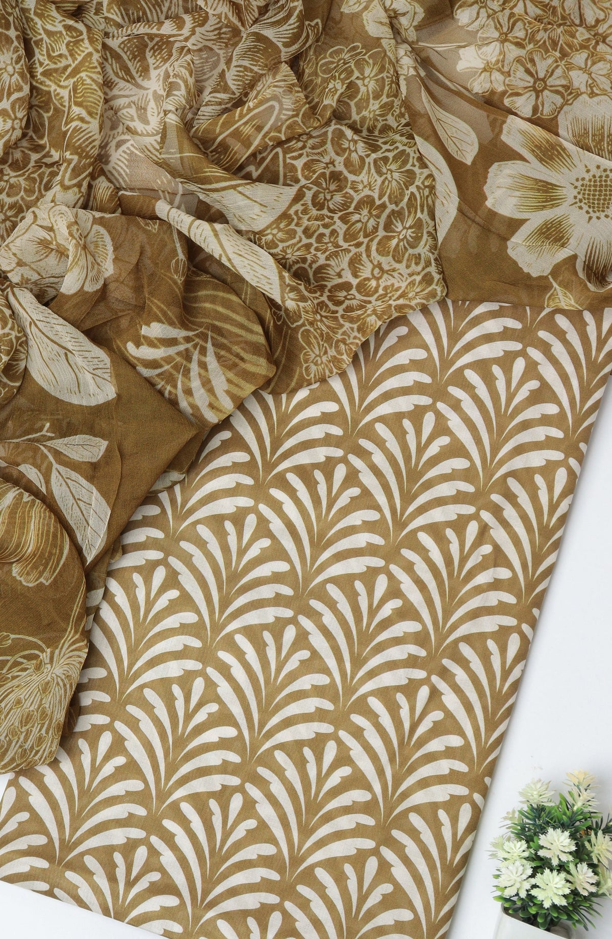Amna Khadija Printed Lawn Unstitched 3 Piece Suit - D-02 - AM26PTX - Mehndi - Summer Collection