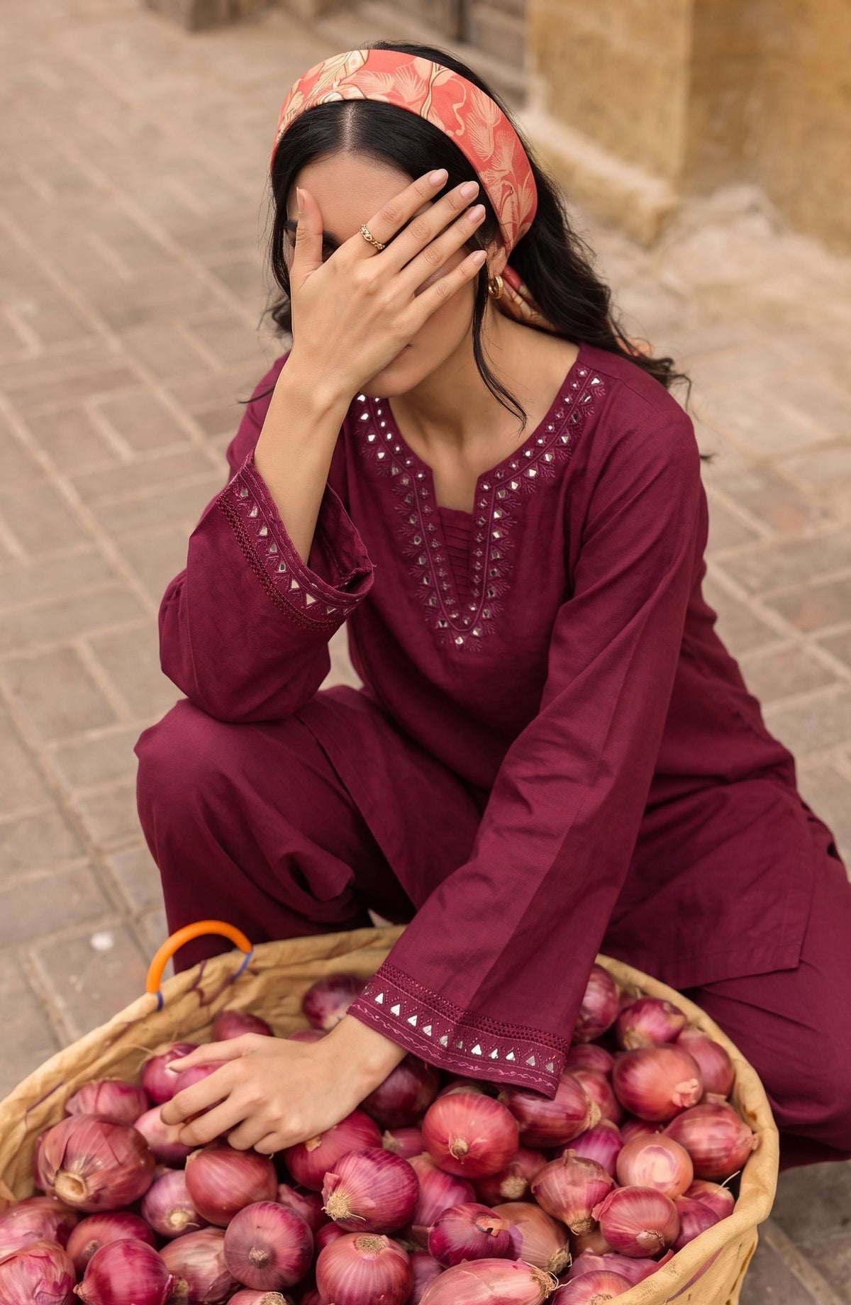 Amna Khadija Twinkle Cotton Stitched 2 Piece Co-ord Set - AKTK-08 - AM26TWL - Red - Winter Collection