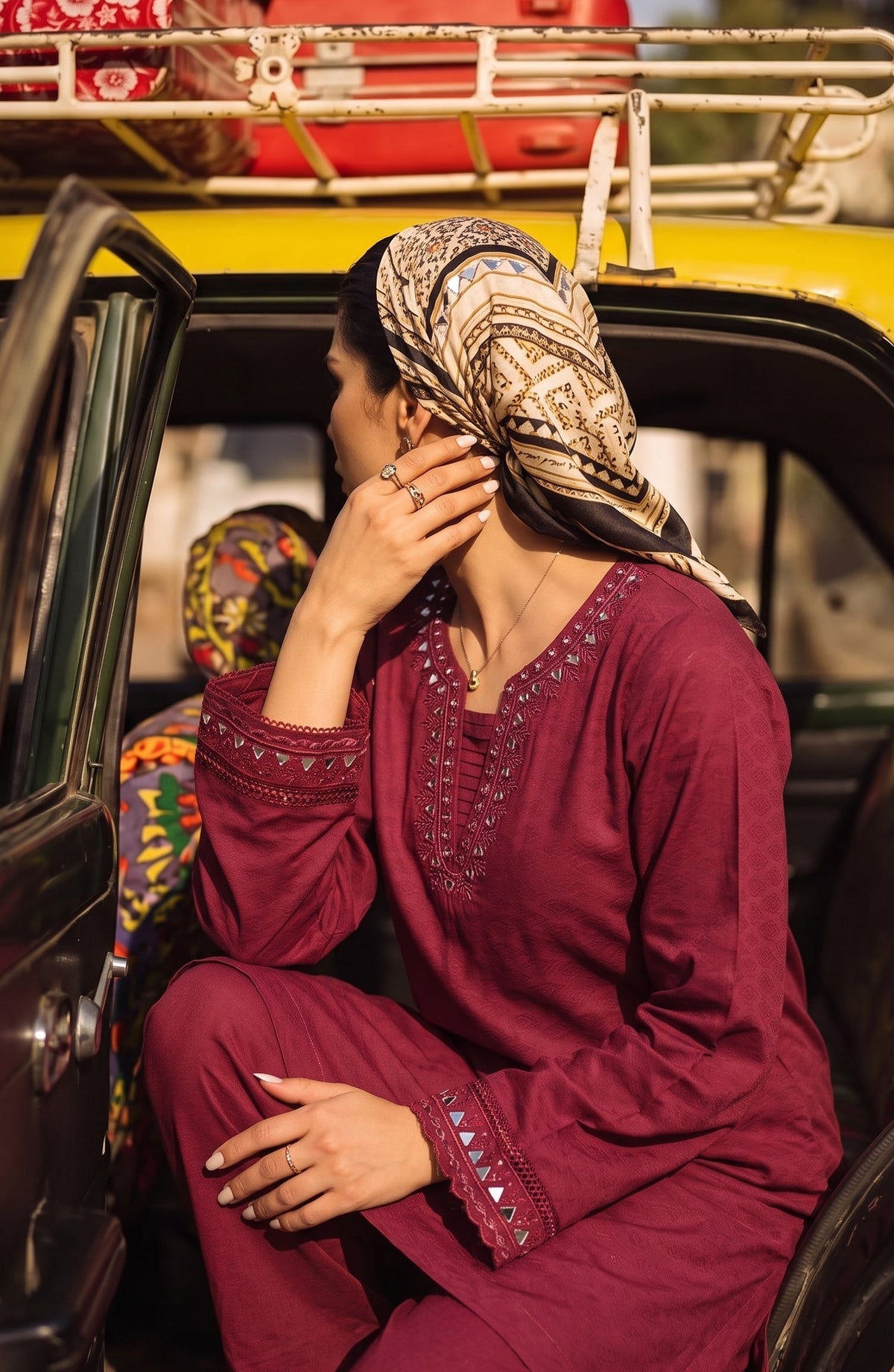 Amna Khadija Twinkle Cotton Stitched 2 Piece Co-ord Set - AKTK-08 - AM26TWL - Red - Winter Collection