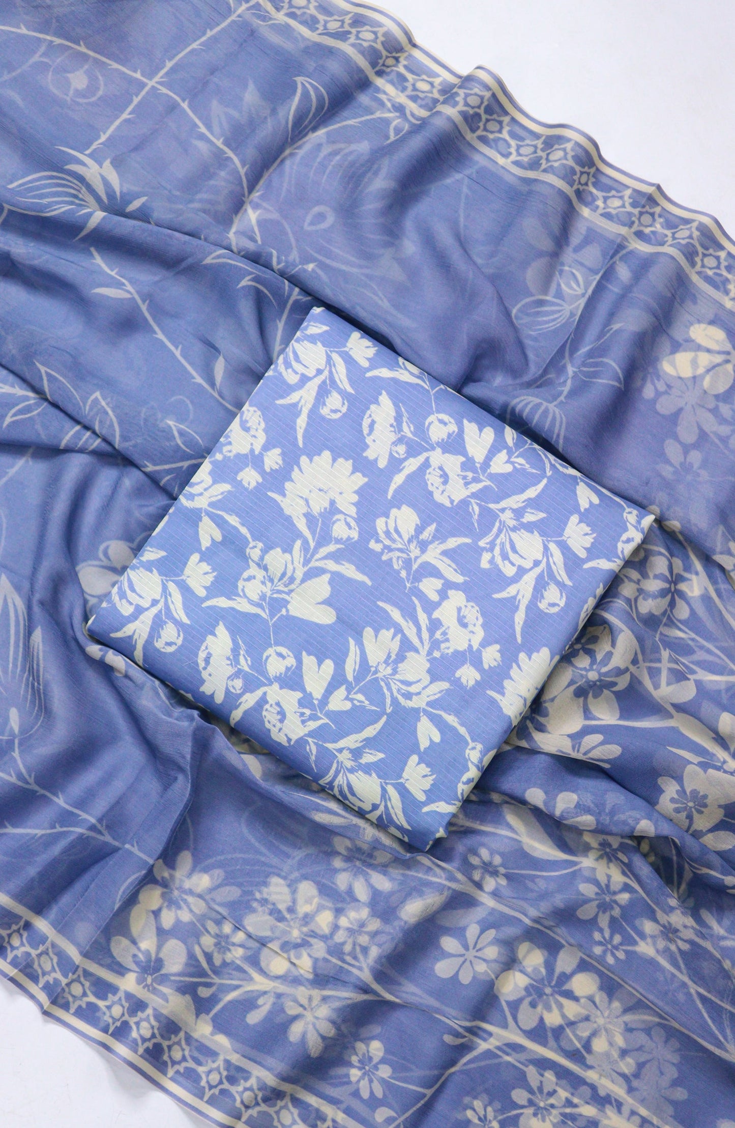 Amna Khadija Fancy Printed Lawn Unstitched 3 Piece Suit - D-05 - AM26FNC - Blue - Summer Collection