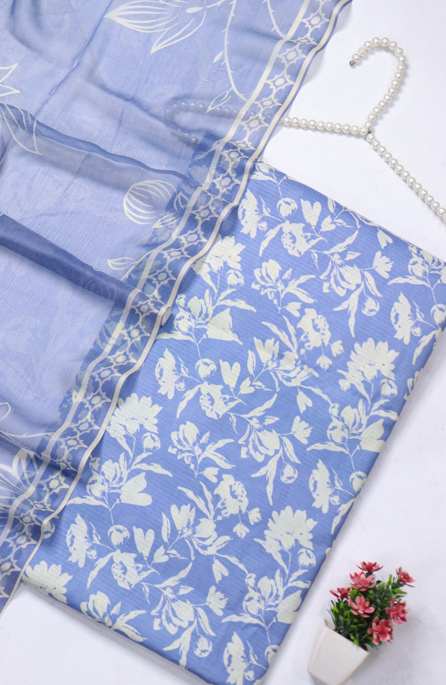 Amna Khadija Fancy Printed Lawn Unstitched 3 Piece Suit - D-05 - AM26FNC - Blue - Summer Collection