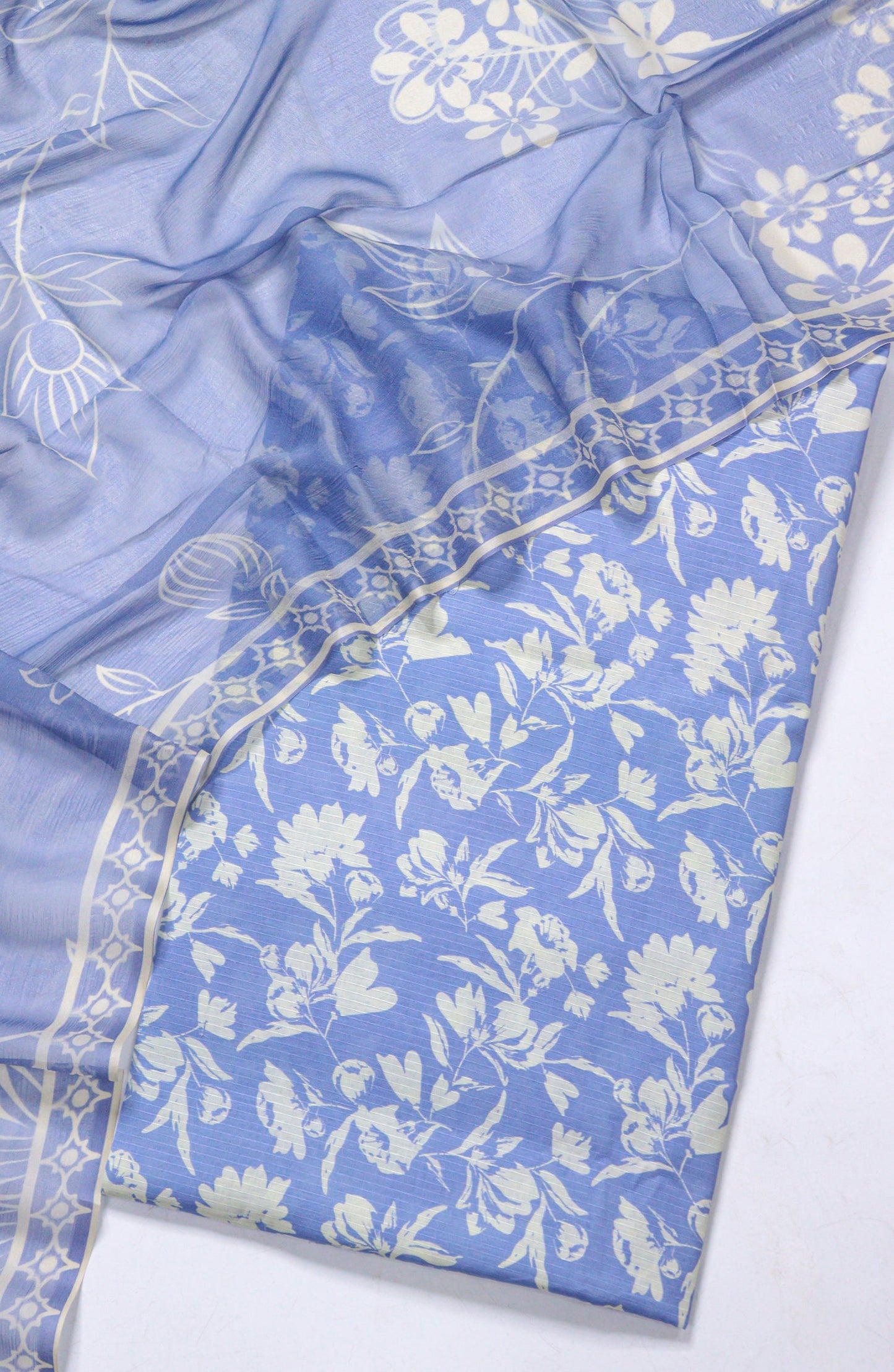 Amna Khadija Fancy Printed Lawn Unstitched 3 Piece Suit - D-05 - AM26FNC - Blue - Summer Collection
