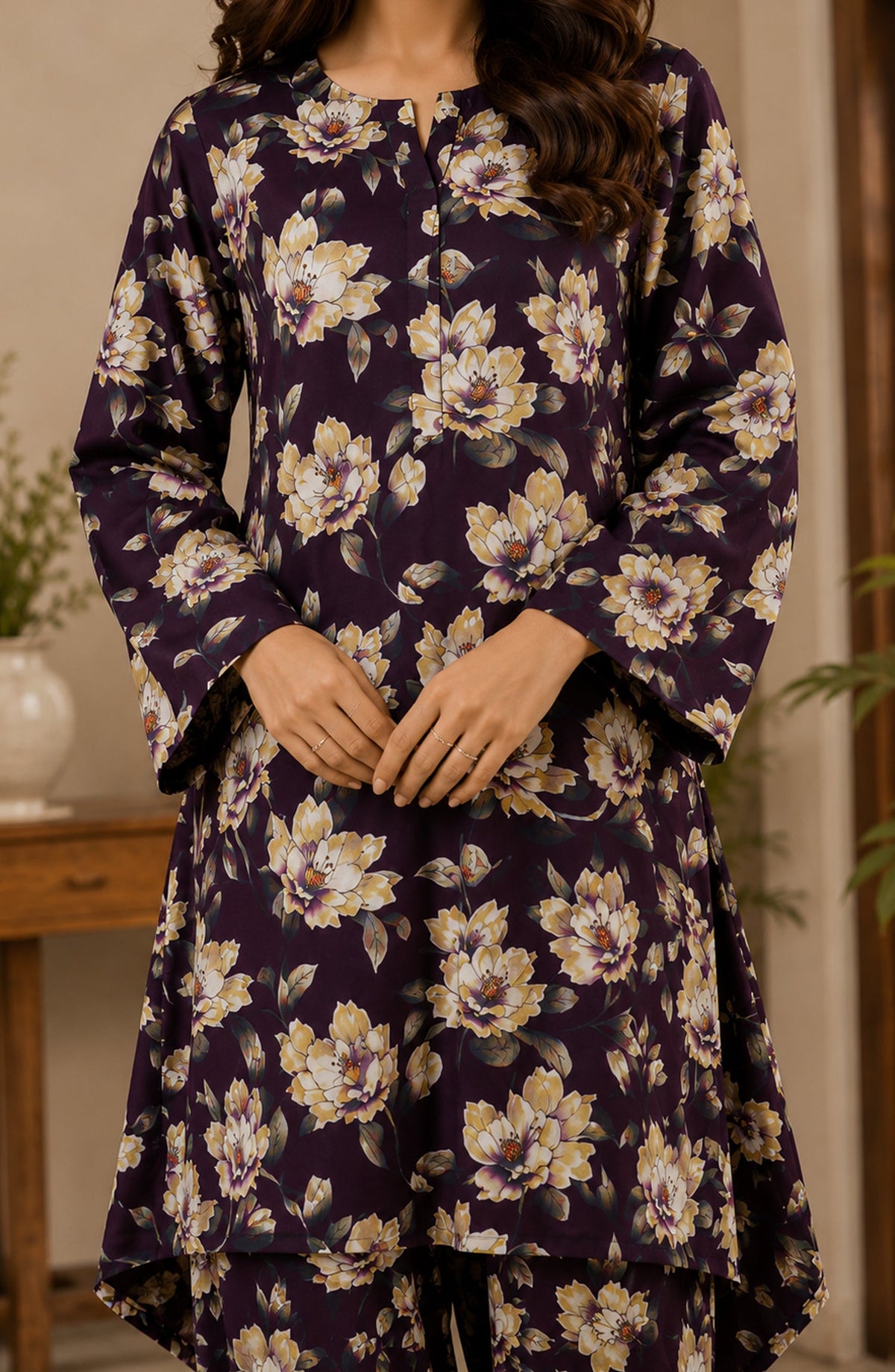 Amna Khadija Printed Lawn Unstitched 2 Piece Suit - PD-18 - AM26PDT - Black - Summer Collection