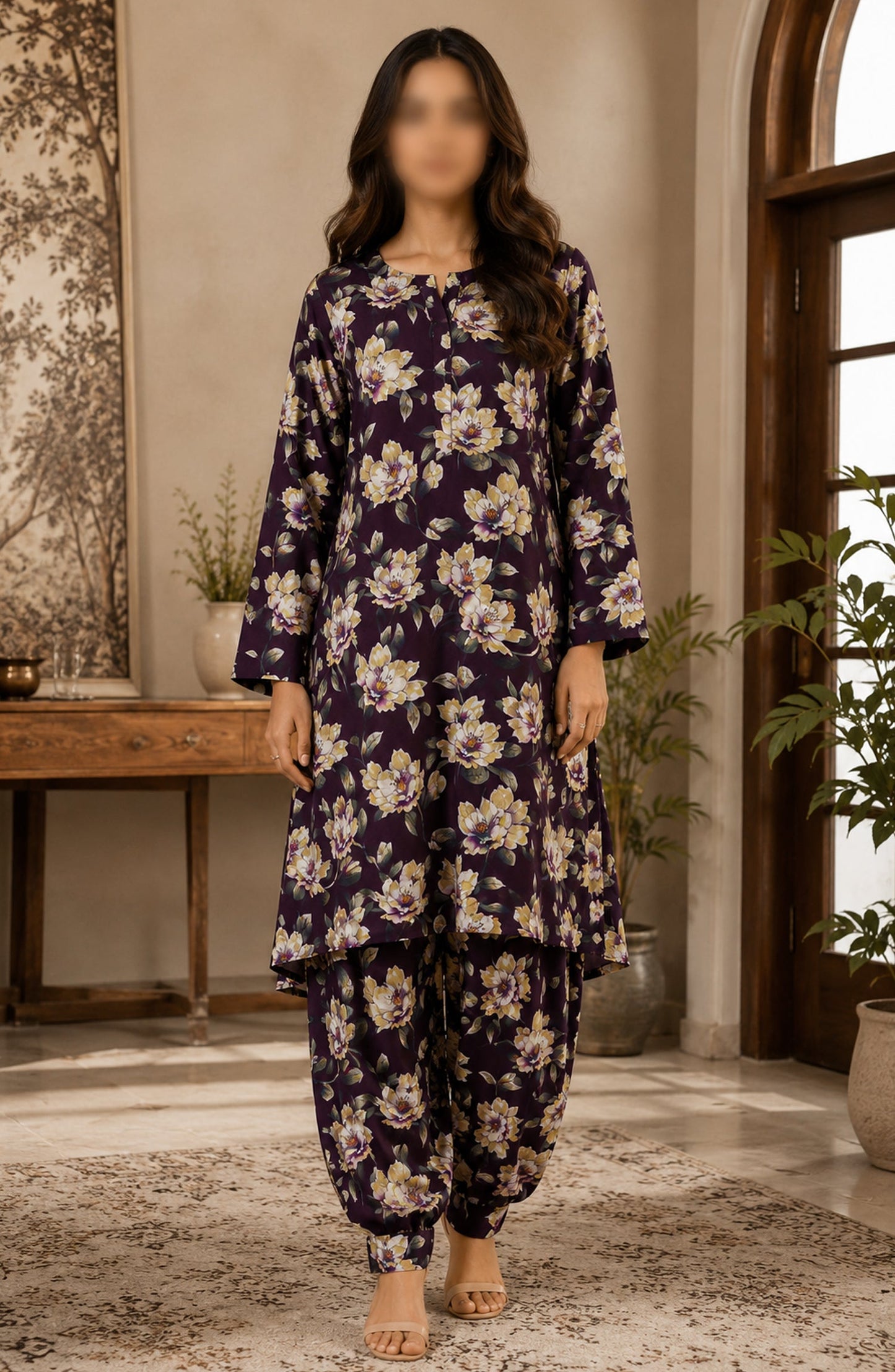 Amna Khadija Printed Lawn Unstitched 2 Piece Suit - PD-18 - AM26PDT - Black - Summer Collection