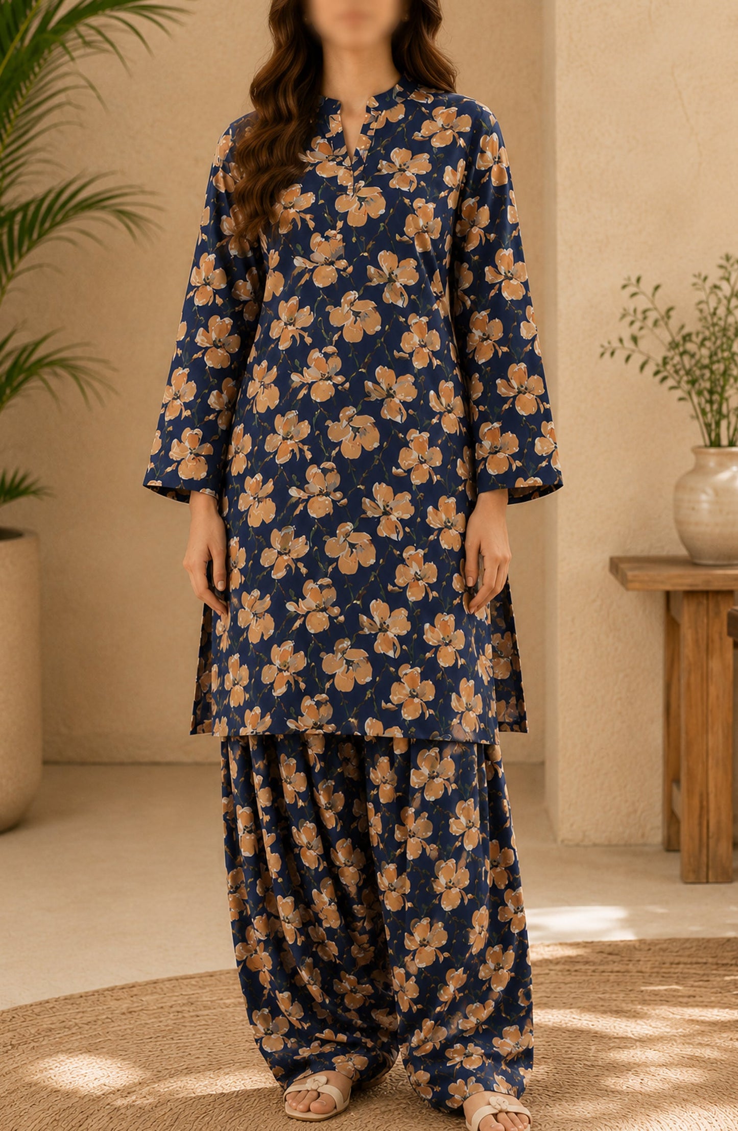 Amna Khadija Printed Lawn Unstitched 2 Piece Suit - PD-05 - AM26PDT - Blue - Summer Collection