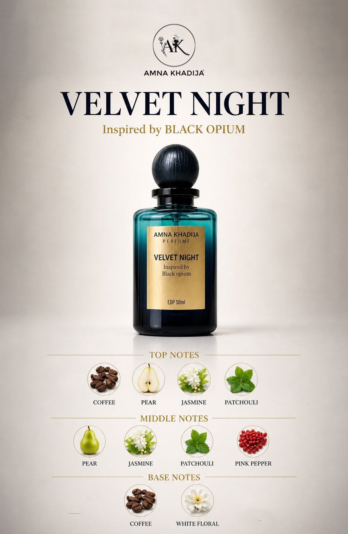 VELVET NIGHT Inspired by Black Opium - AMK26PR - Women Perfume