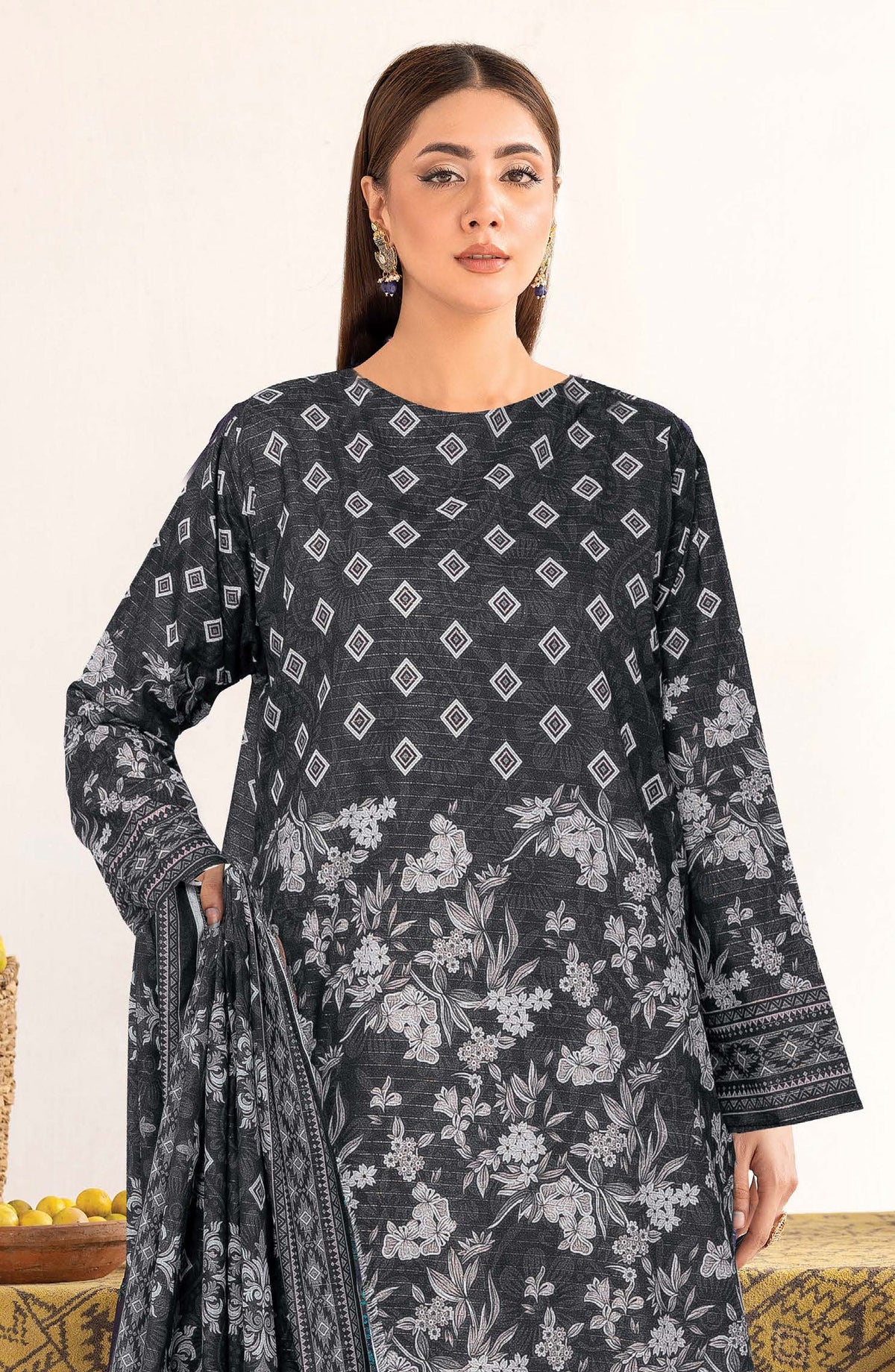 Anarkali by Johra Printed Lawn Unstitched 3 Piece Suit - JH-1197 - JH25ANAR - Black - Casual Collection