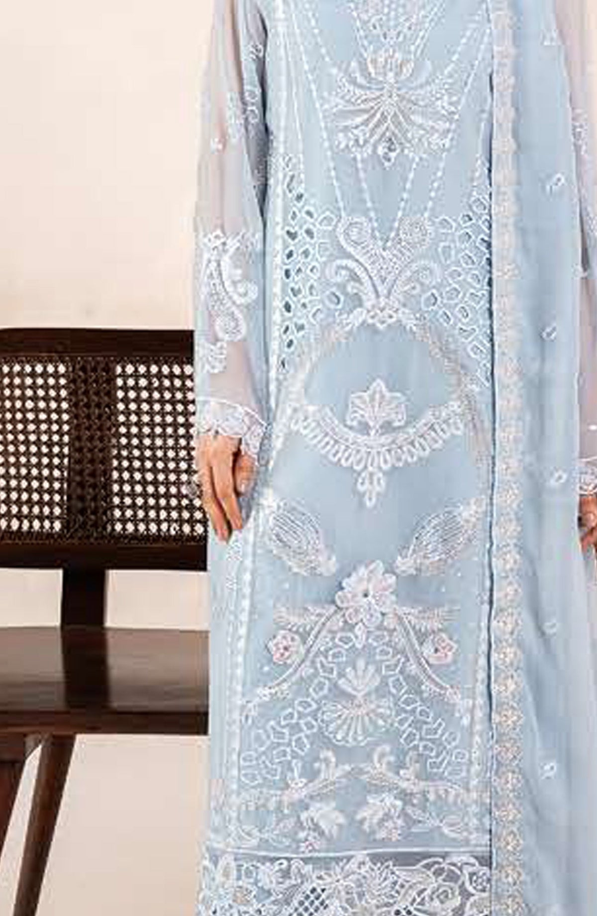 Anaya Noor by Zebtan Embroidered Chiffon Unstitched 3 Piece Suit - AN-05 - ZBT26ANN - Blue - Festive Collection