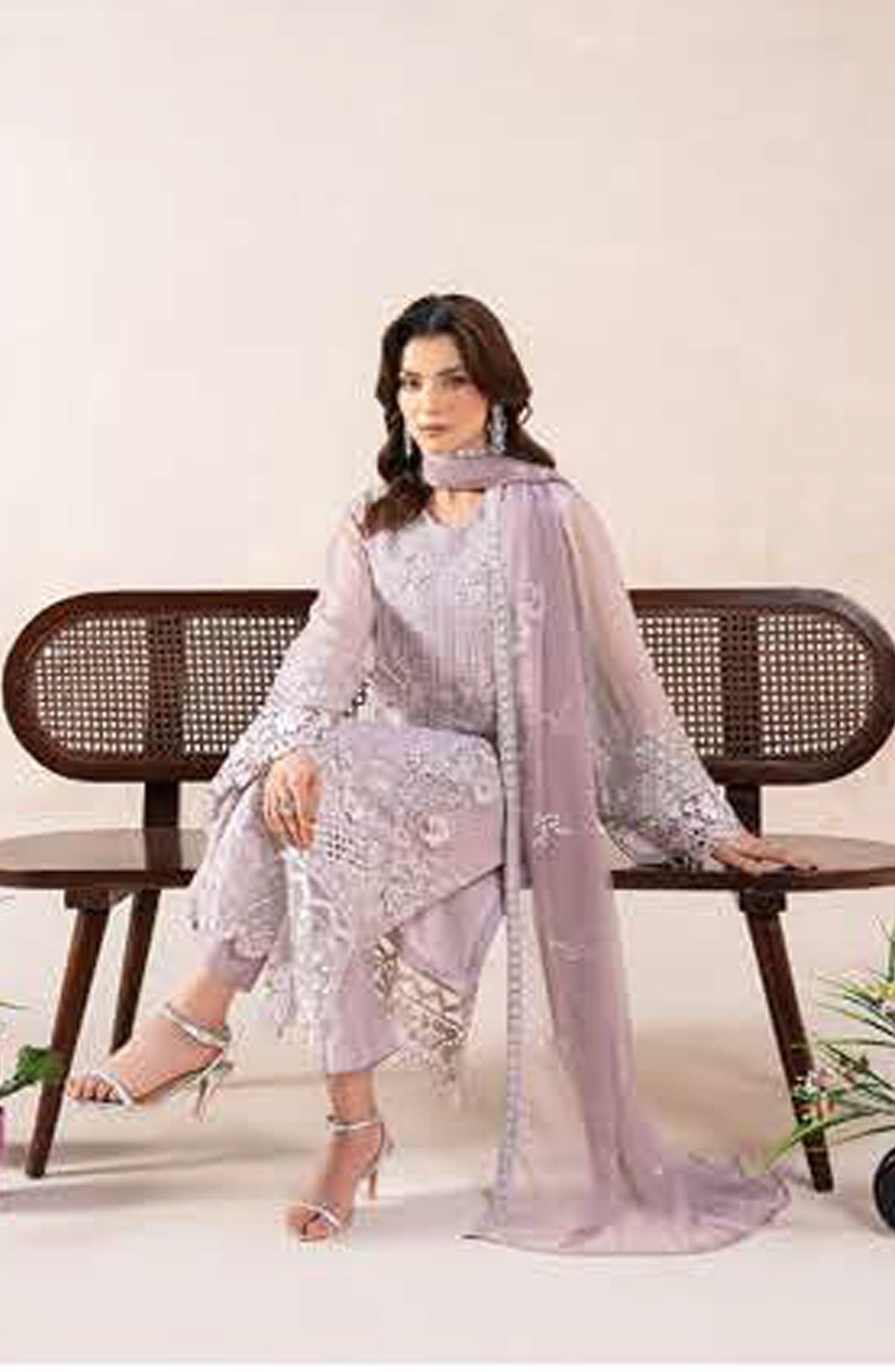 Anaya Noor by Zebtan Embroidered Chiffon Unstitched 3 Piece Suit - AN-01 - ZBT26ANN - Purple - Festive Collection