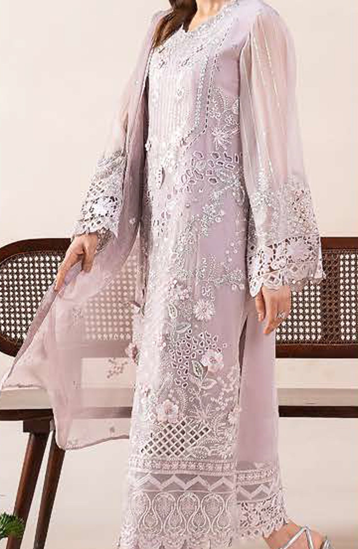 Anaya Noor by Zebtan Embroidered Chiffon Unstitched 3 Piece Suit - AN-01 - ZBT26ANN - Purple - Festive Collection