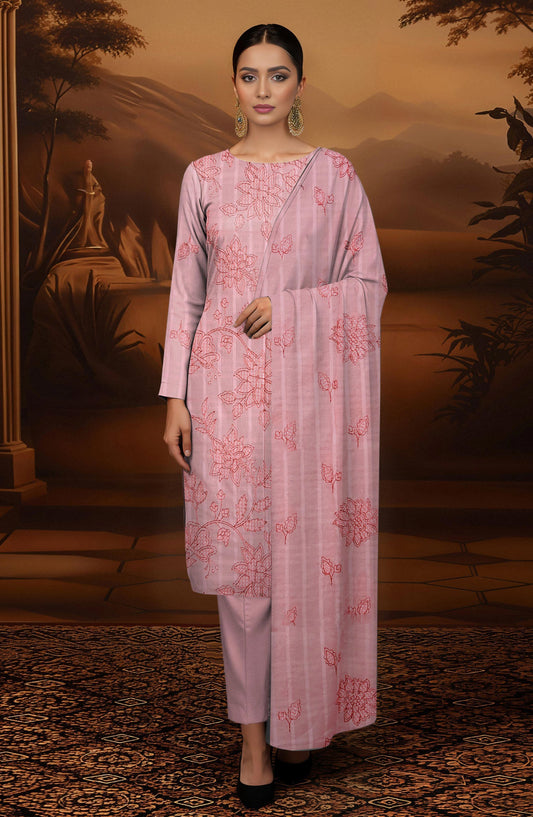 Arzoo by Embroidered Lawn Unstitched 3 Piece Suit - D-07 - AK26AZOR - Pink - Summer Collection
