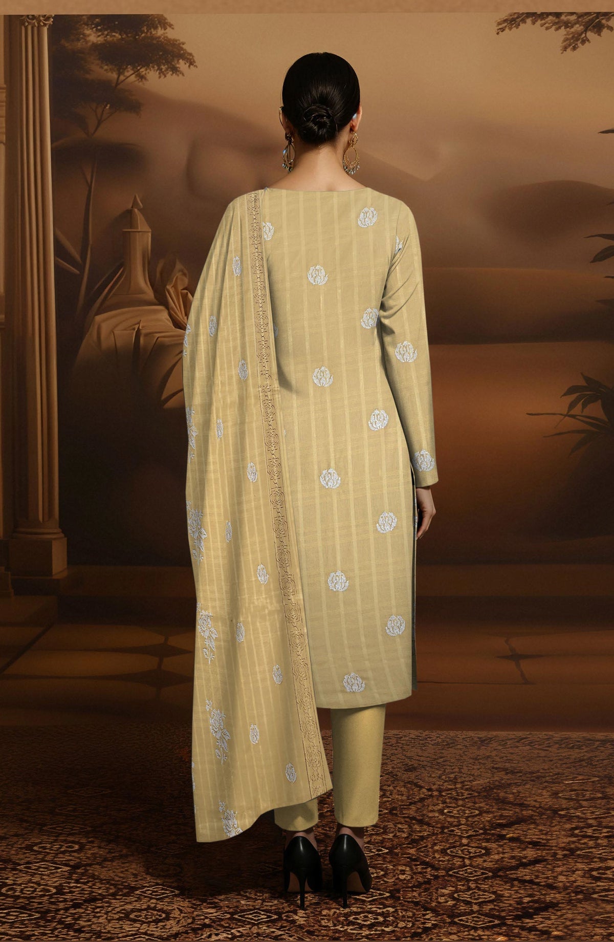 Arzoo by Embroidered Lawn Unstitched 3 Piece Suit - D-01 - AK26AZOR - Yellow - Summer Collection