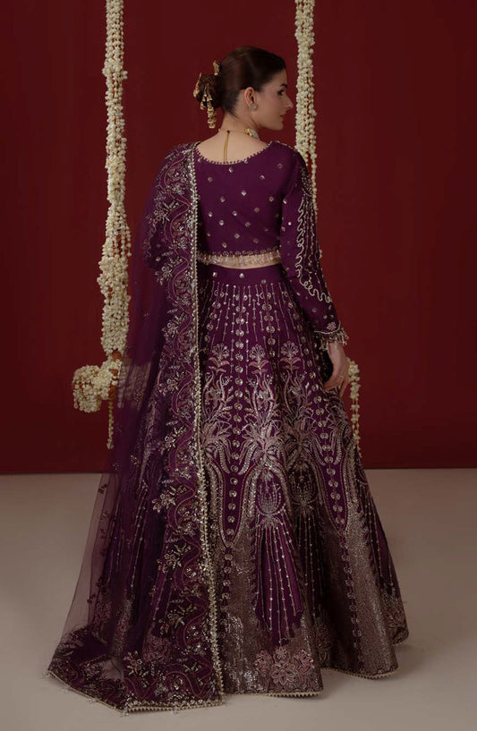 Aylin Ember Embroidered Organza Unstitched 3 Piece Suit - D-05 Ethereal - AYL26EM - Purple - Festive Collection