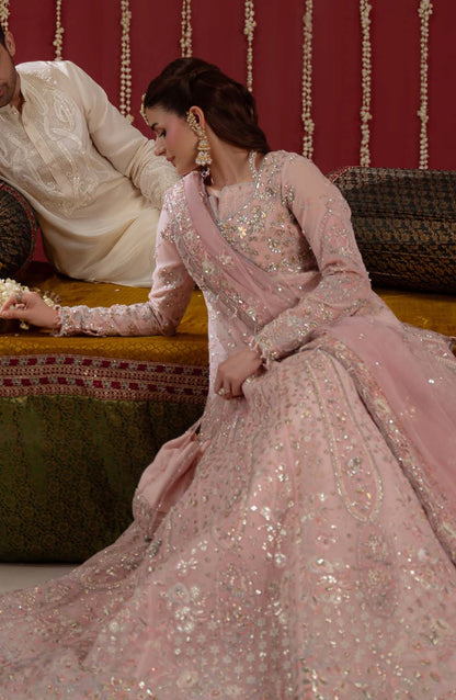 Aylin Ember Embroidered Organza Unstitched 3 Piece Suit - D-07 Lovelorn - AYL26EM - Pink - Festive Collection