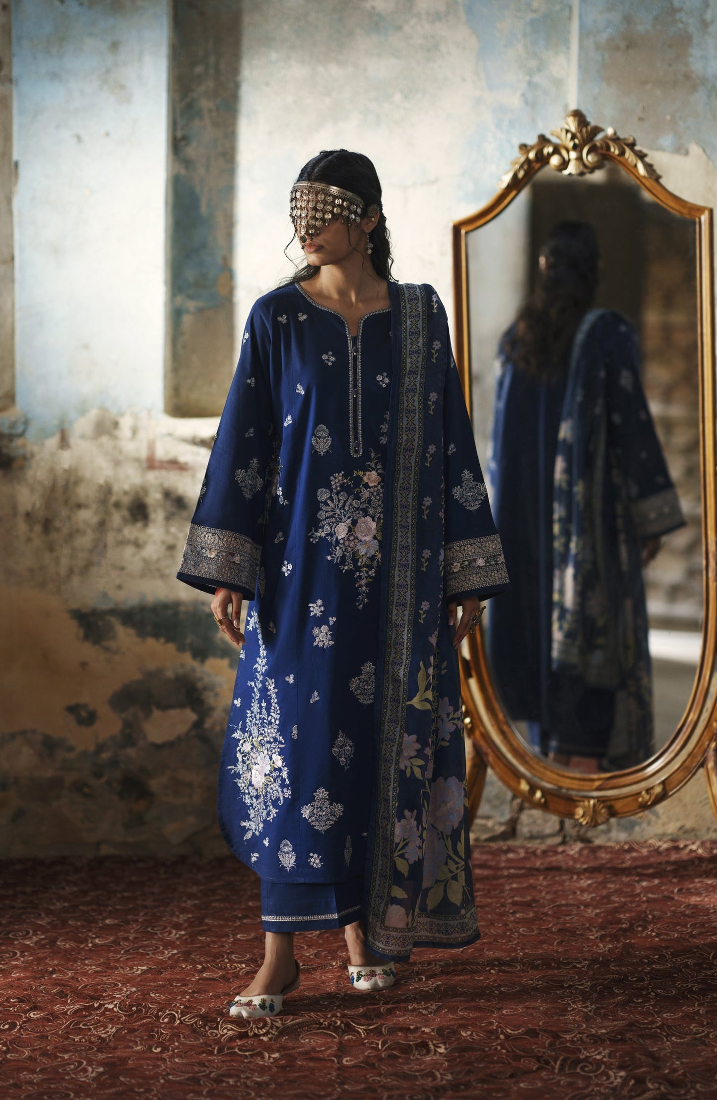 Before Sunset by Casual Lite Embroidered Cotton Lawn Stitched 3 Piece Suit - Mystic Reverie - CL26BSNT - Blue - Summer Collection