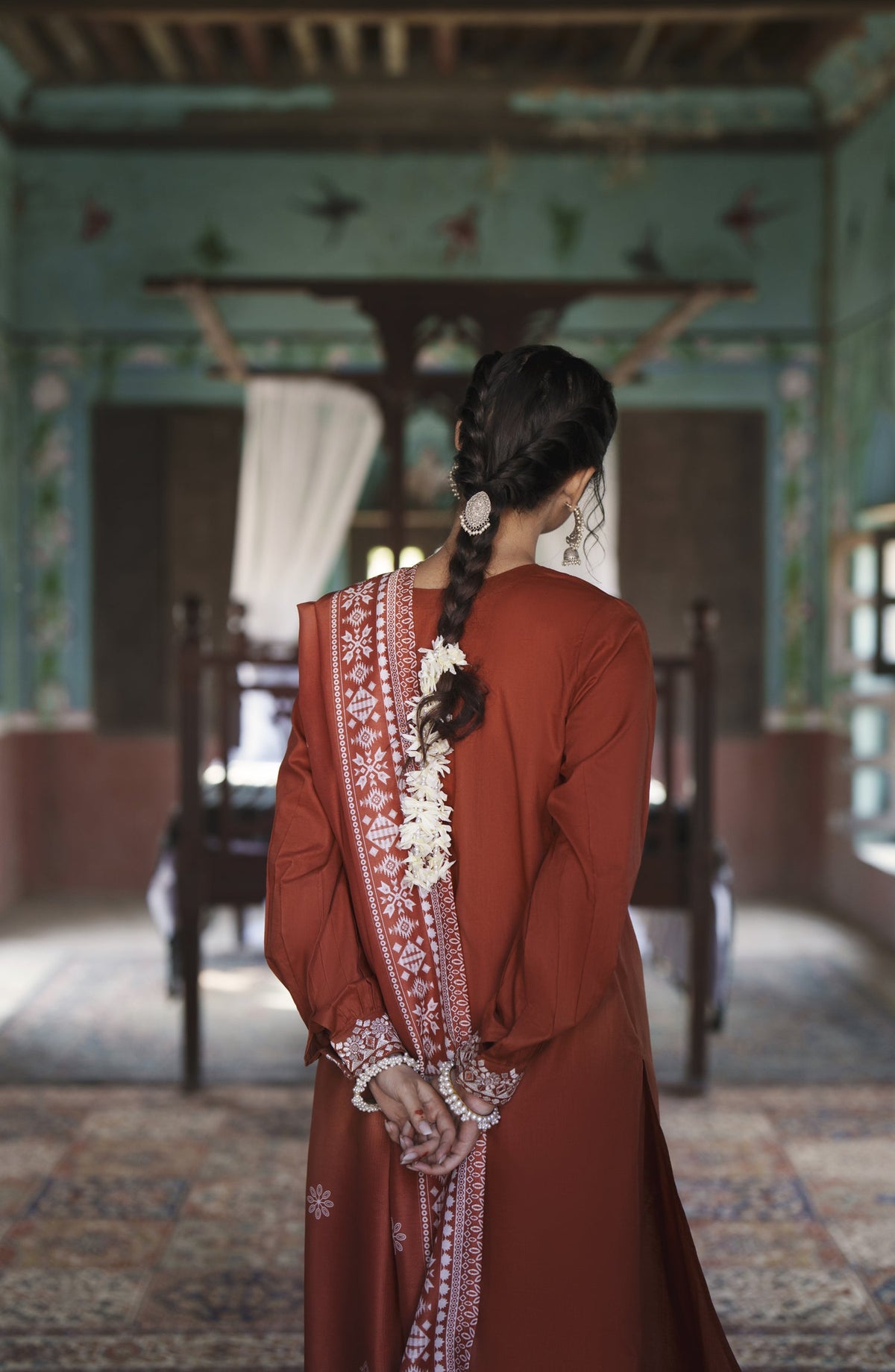 Before Sunset by Casual Lite Embroidered Cotton Lawn Stitched 3 Piece Suit - Summer Serenade - CL26BSNT - Rust - Summer Collection