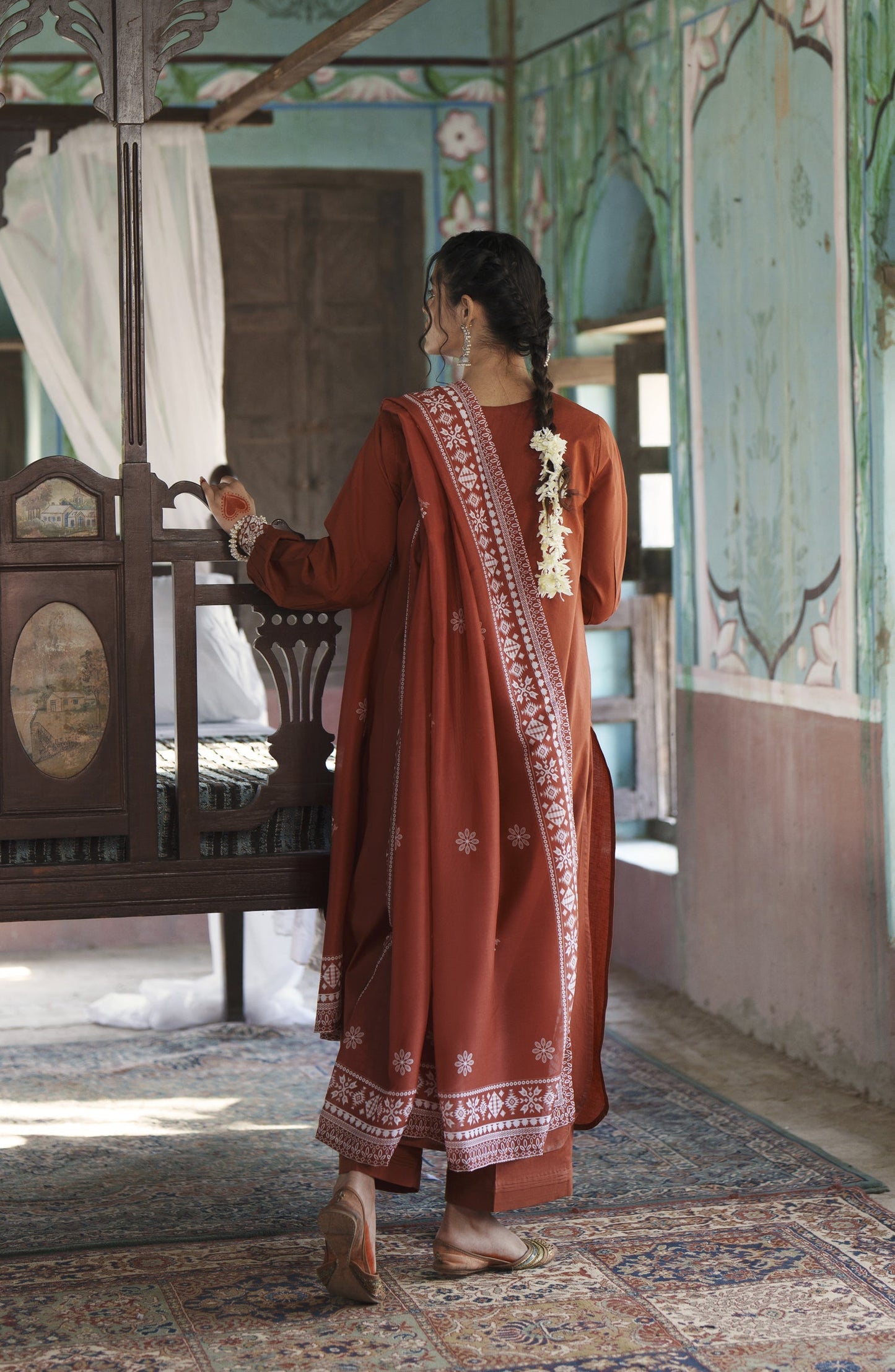 Before Sunset by Casual Lite Embroidered Cotton Lawn Stitched 3 Piece Suit - Summer Serenade - CL26BSNT - Rust - Summer Collection