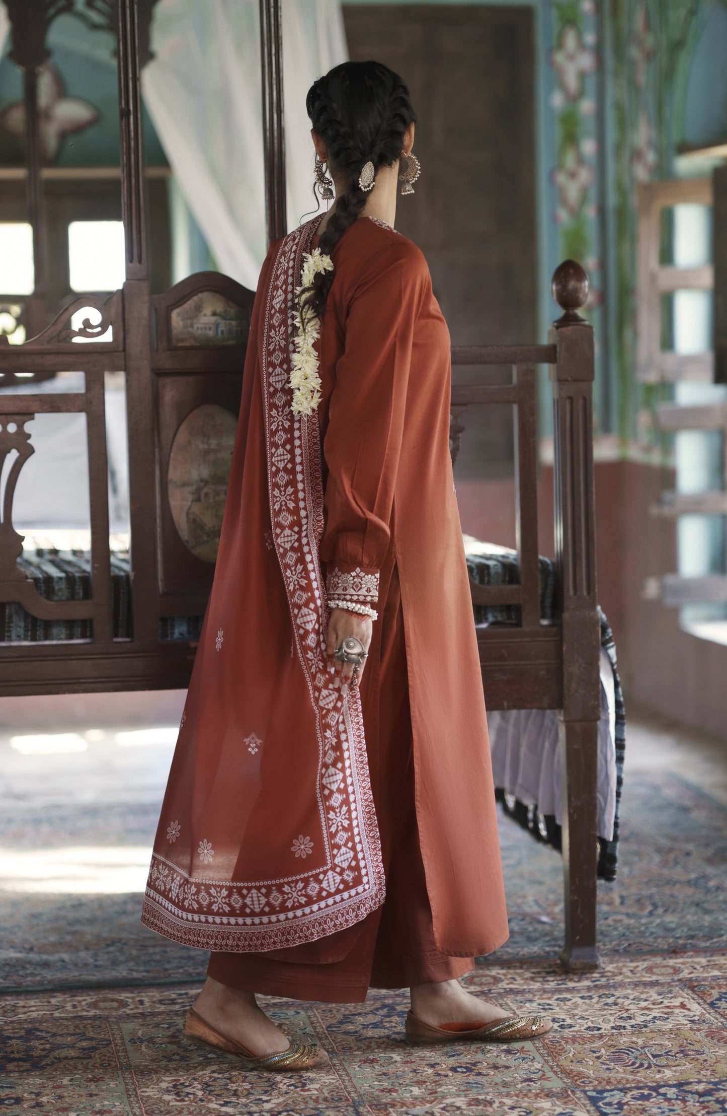 Before Sunset by Casual Lite Embroidered Cotton Lawn Stitched 3 Piece Suit - Summer Serenade - CL26BSNT - Rust - Summer Collection