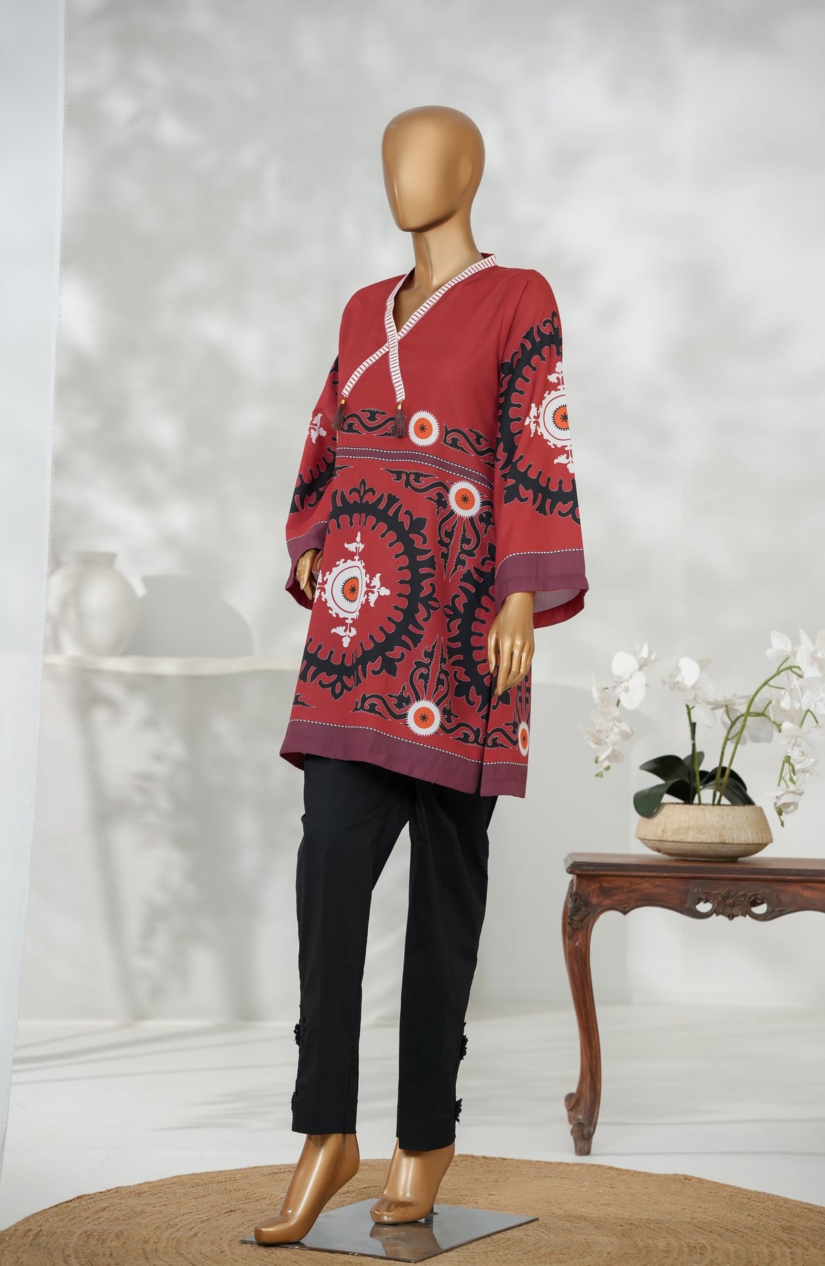 Beyond Basics by Amna Khadija Premium Digital Printed Poly Swiss Stitched Shirt - BB-01 - AM25BYND - Brown - Summer Collection