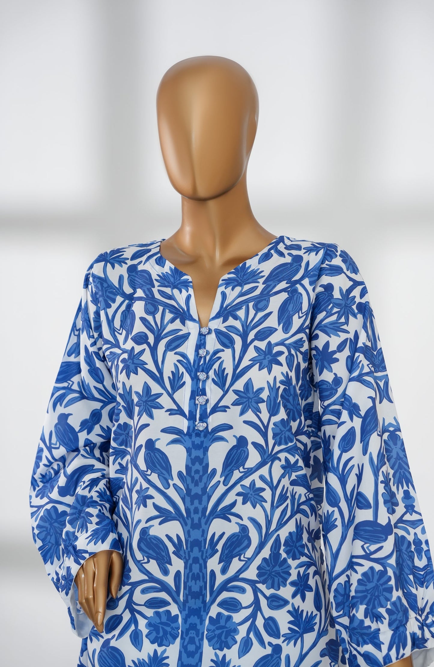 Beyond Basics by Amna Khadija Premium Digital Printed Poly Swiss Stitched Shirt - BB-04 - AM25BYND - Blue - Summer Collection