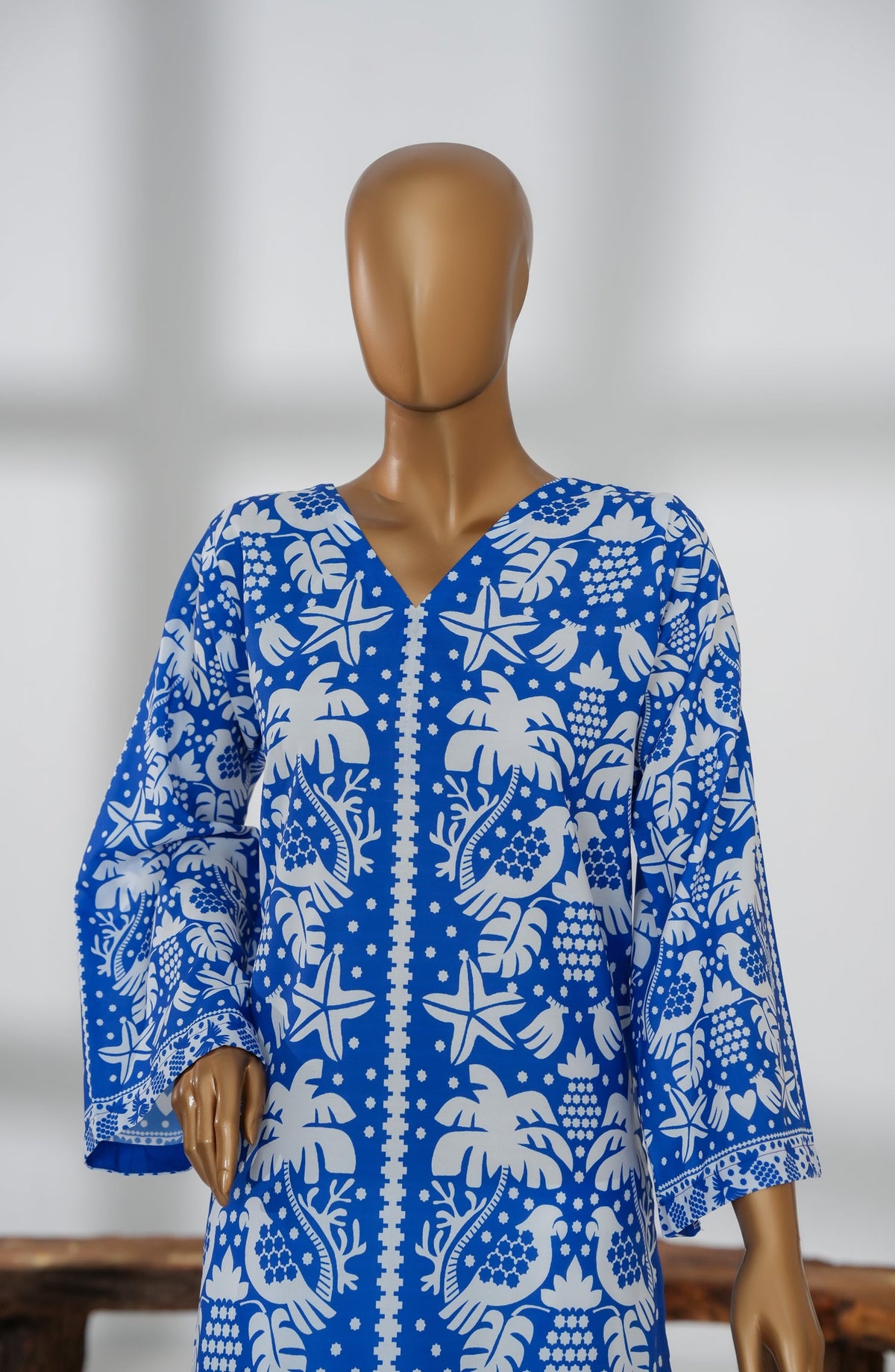 Beyond Basics by Amna Khadija Premium Digital Printed Poly Swiss Stitched Shirt - BB-08 - AM25BYND - Blue - Summer Collection