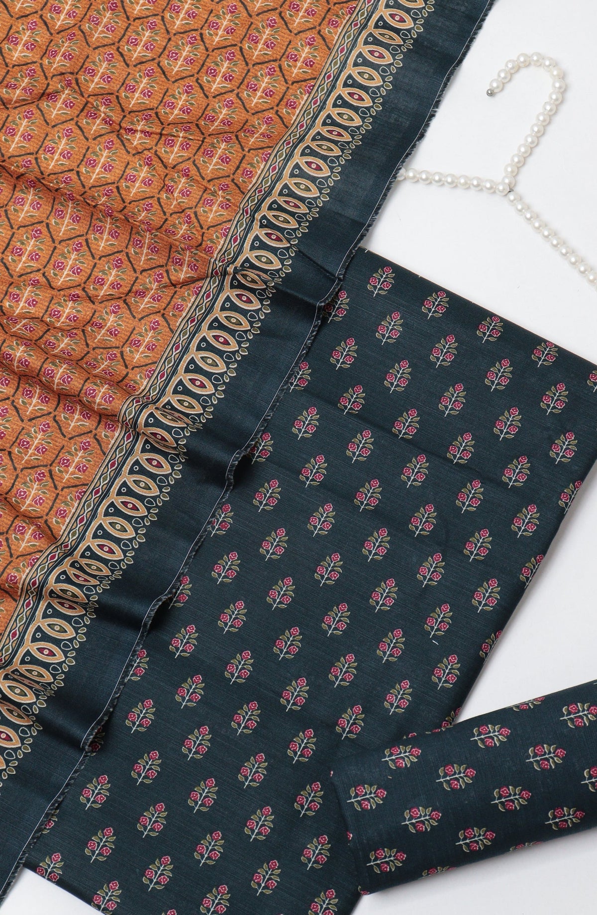 Bin Saeed Printed Khaddar Unstitched 3 Piece Suit - D-12 - BS26KTR - Blue - Winter Collection