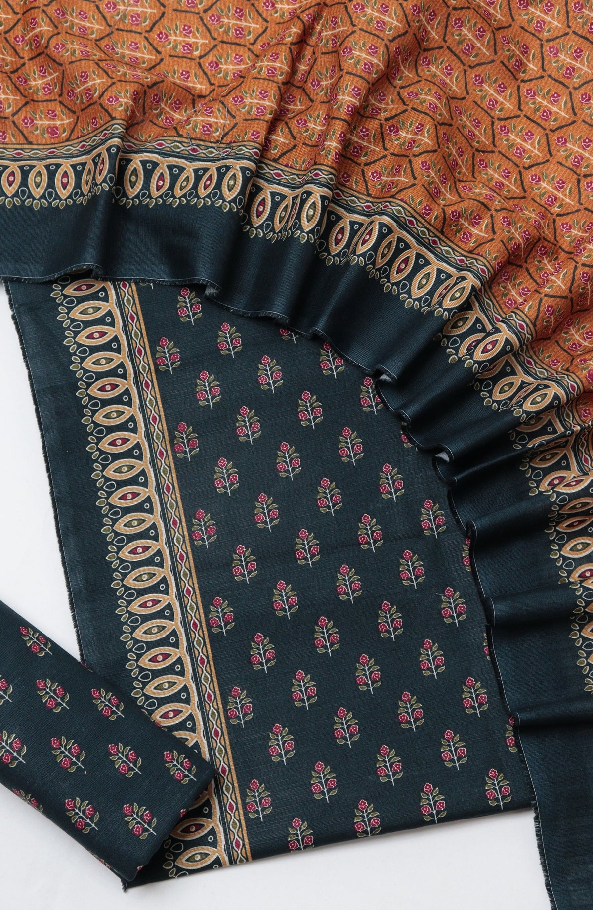 Bin Saeed Printed Khaddar Unstitched 3 Piece Suit - D-12 - BS26KTR - Blue - Winter Collection