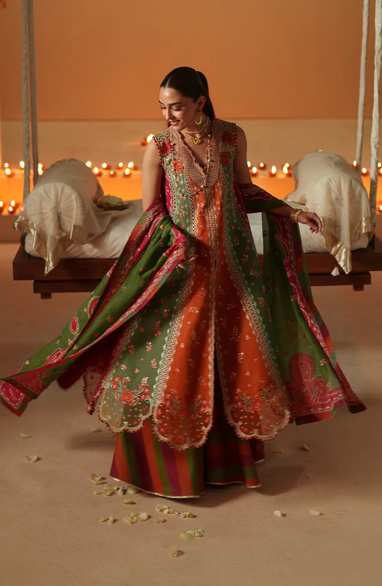 Bin Ilyas Mashriq Luxury Embroidered Lawn Unstitched 3 Piece Suit - D-114-B - BL26MQR - Multi - Summer Collection