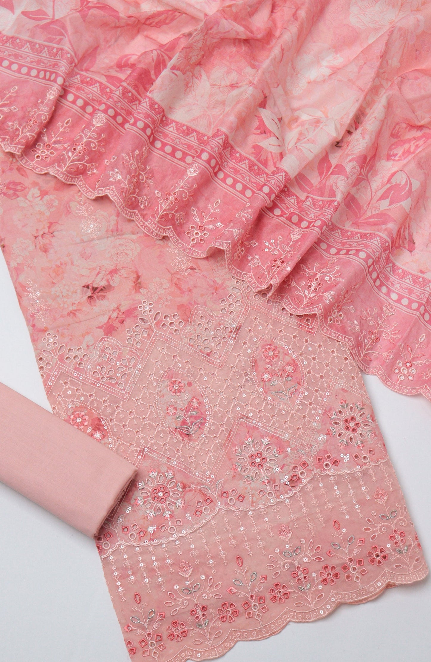 Bin Saeed Embroidered Cambric Unstitched 3 Piece Suit - D-03 - BS26UCB - Pink - Summer Collection