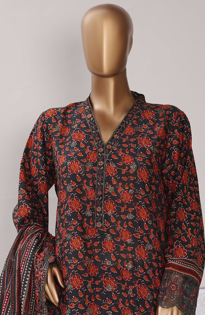 Bin Saeed Exclusive Embroidered Lawn Stitched 3 Piece Suit - Design-06 - BS26CLUZ - Red - Summer Collection