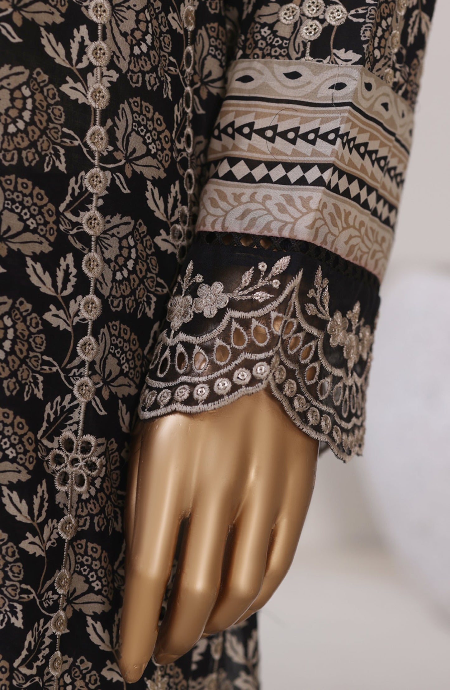 Bin Saeed Exclusive Embroidered Lawn Stitched 3 Piece Suit - Design-02 - BS26CLUZ - Black - Summer Collection