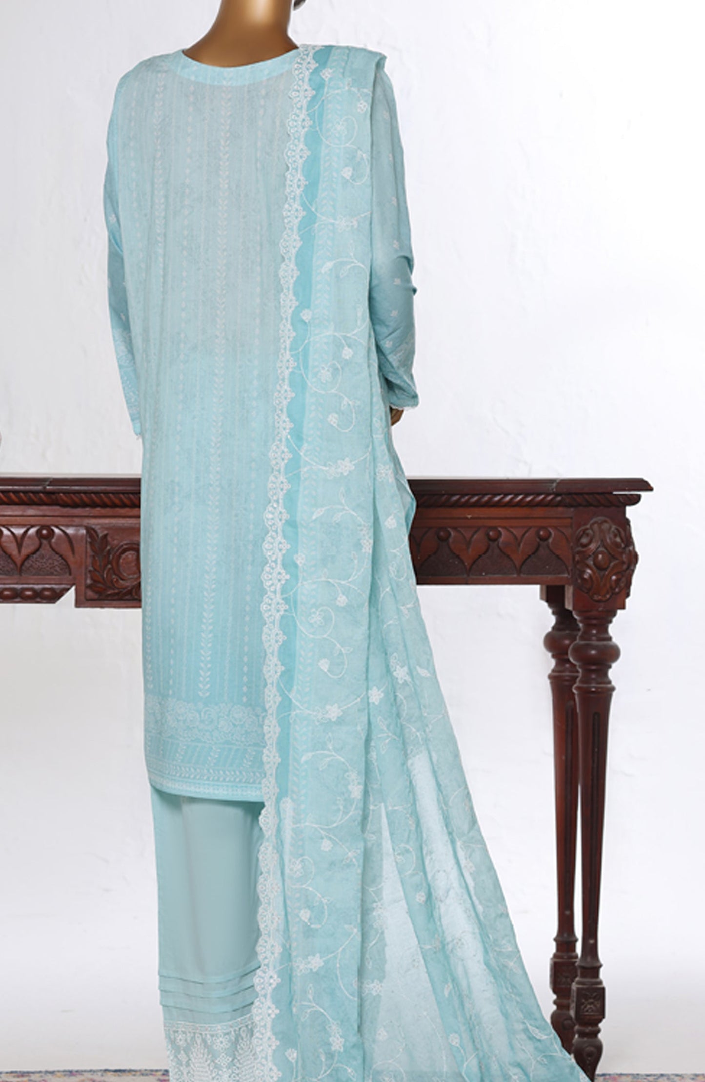 Bin Saeed Luxury Embroidered Cotton Stitched 3 Piece Suit - Design-36 - BS26LUX - Blue - Mid Summer Collection